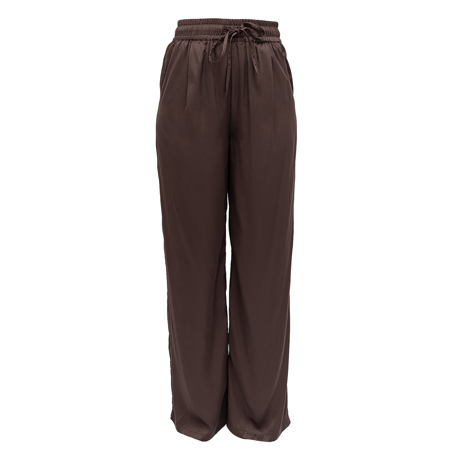 Janara Jones Women's Brown Chocolate Viscose Wide-leg Trousers In Brown