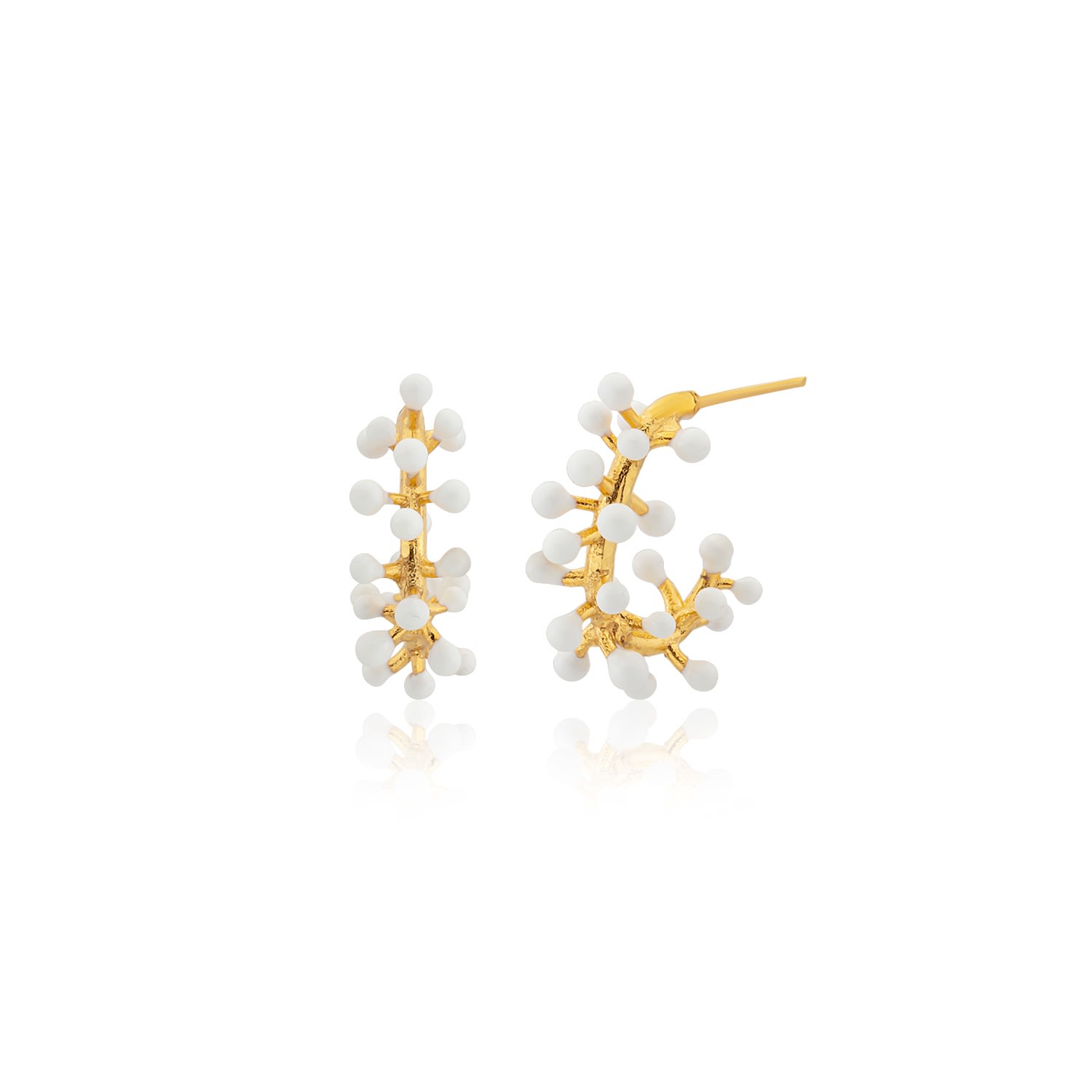 Milou Jewelry Women's Charlotte Hoop Earrings - White In White