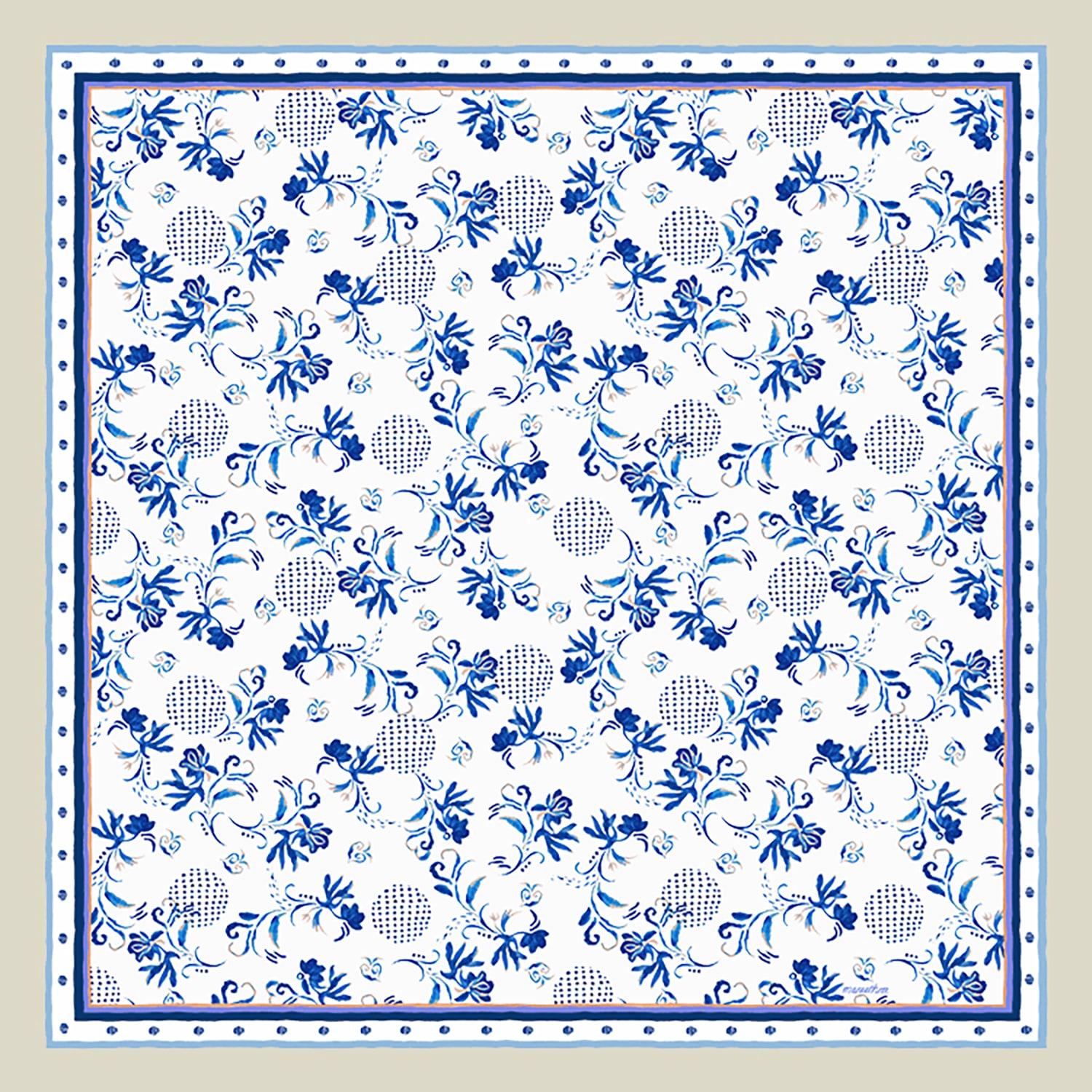 Maraethra Women's Blue Elements Silk Square Scarf In Blue