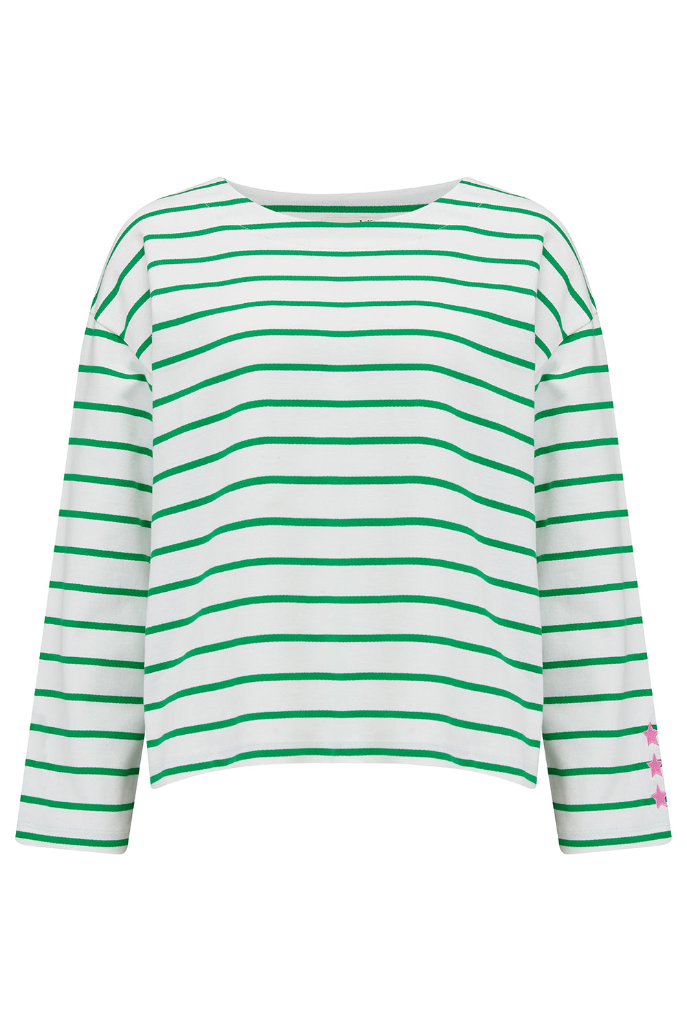 Shop Sugarhill Brighton Women's Green / White Billie Breton Top Off-white/green, Star Cuff In Green/white