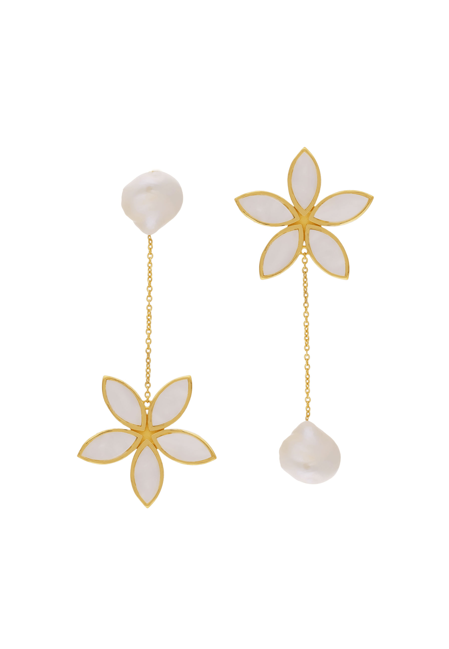Lavani Jewels Women's White Lotus Earrings In Gold