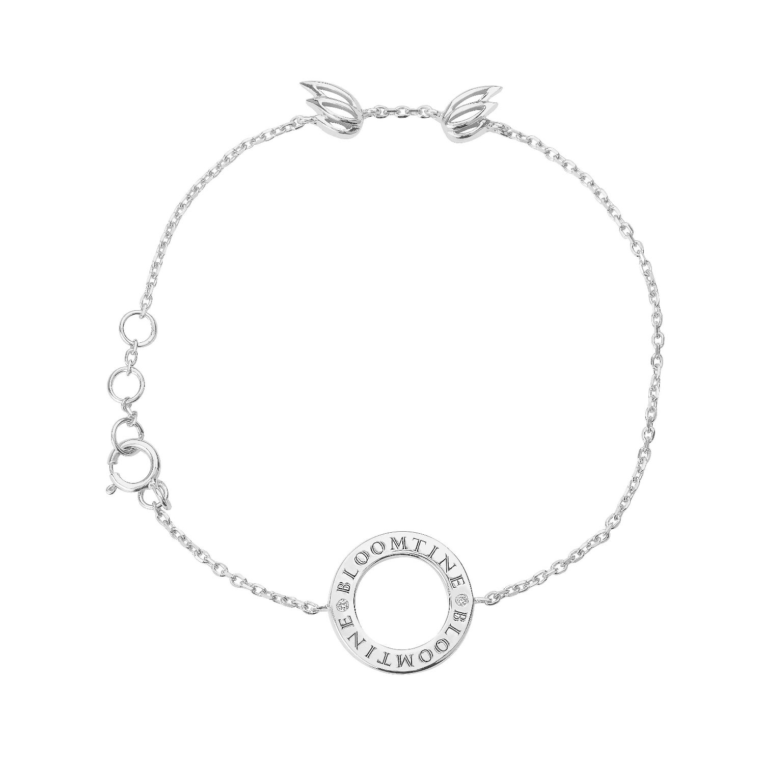 Bloomtine | Earth Angel Hq Women's Mini Halo Wings™ Diamond Sterling Silver Angel Bracelet In Silver