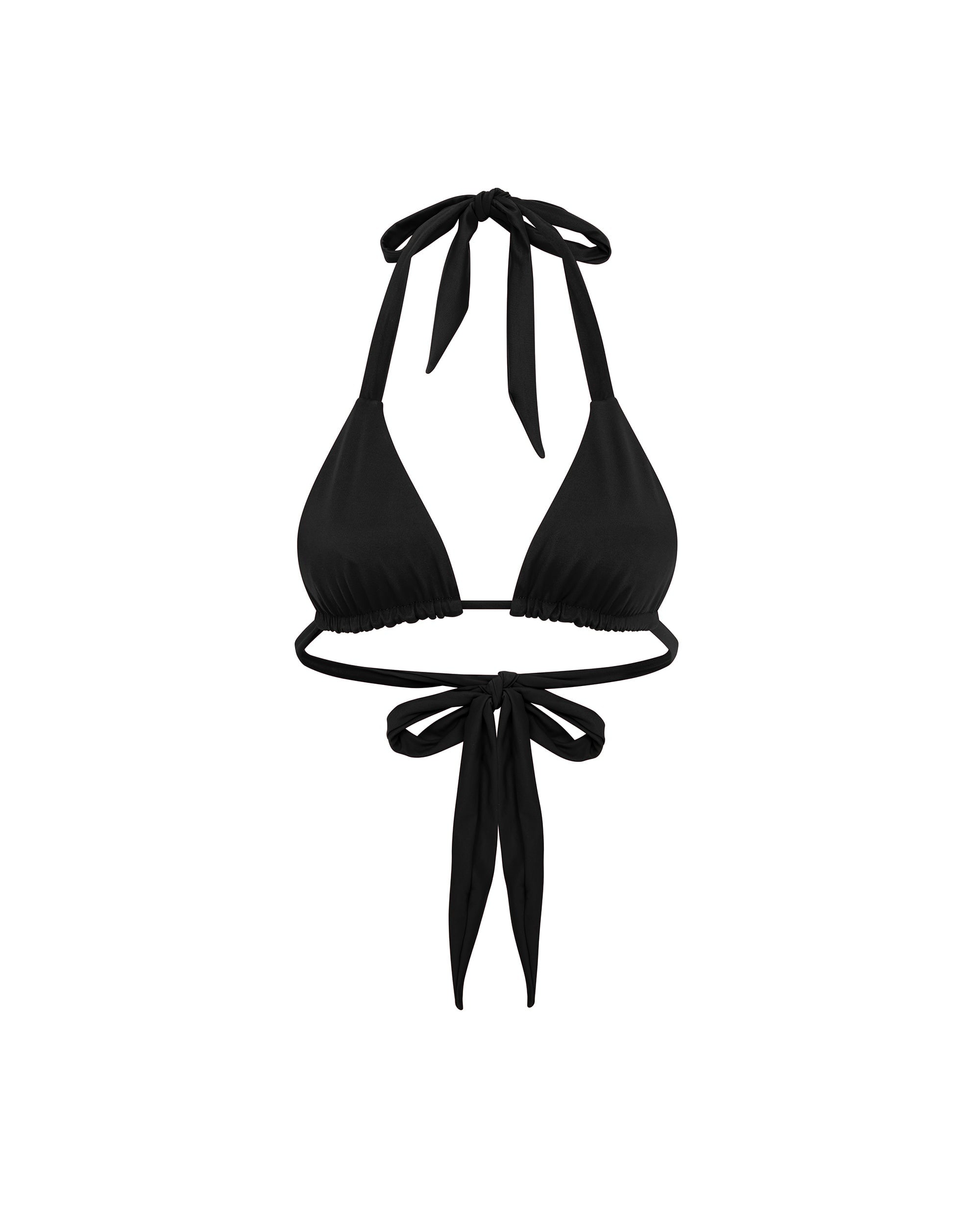 Let's Swim Lets Swim Triangle Bikini Top In Black
