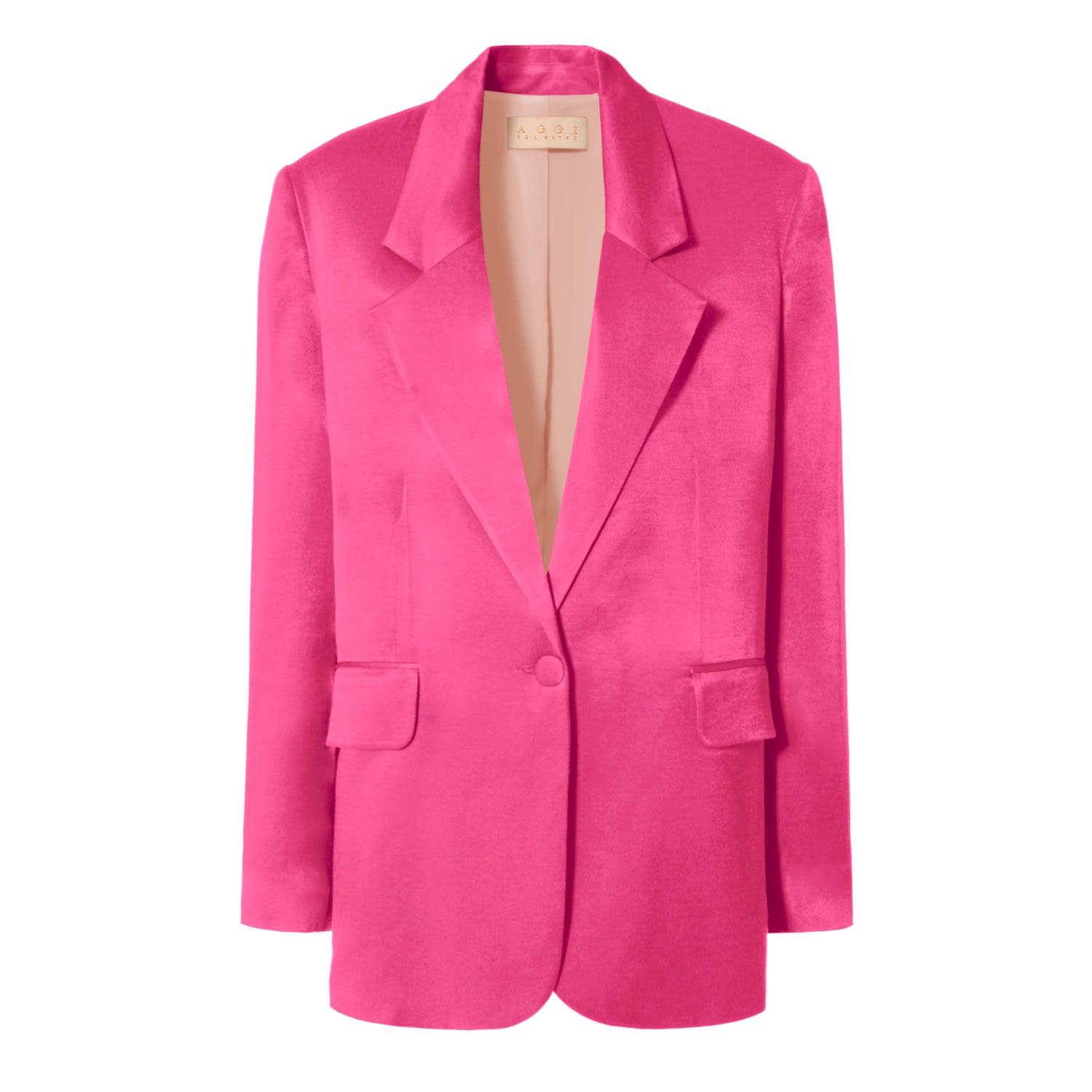 Women’s Pink / Purple Bellamy Satin Barbie Pink Blazer Extra Large Aggi