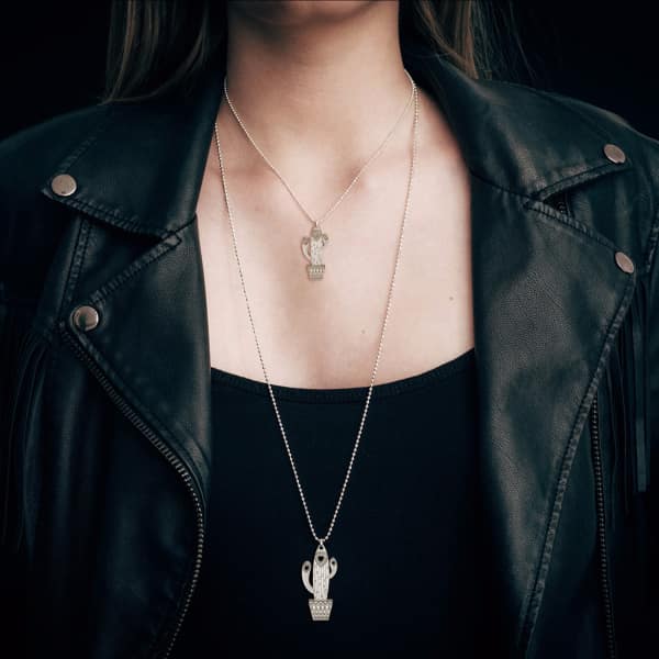 Cartergore Gold Carrie The Cactus Pendant Necklace In Pendant