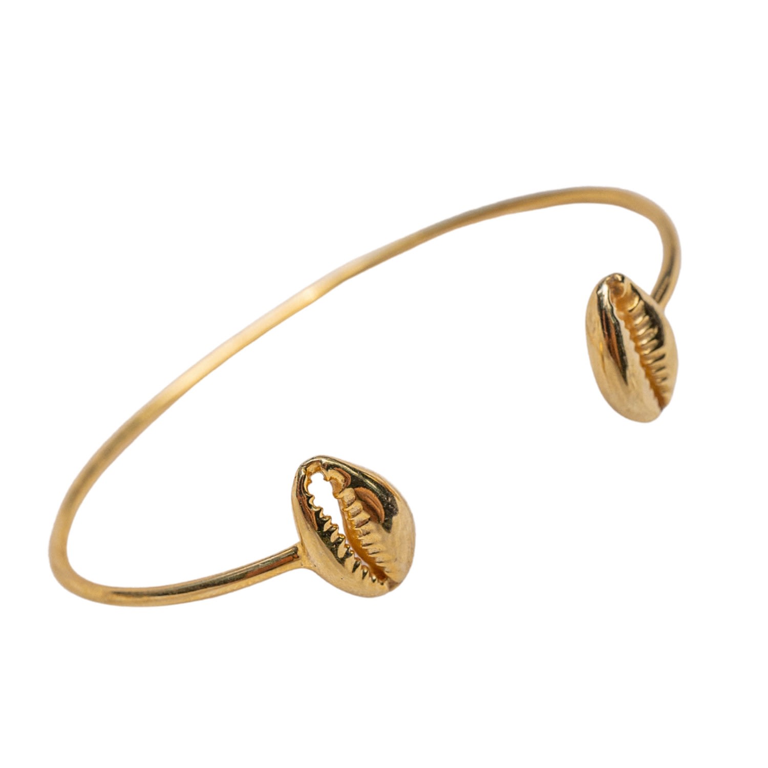 Women’s Cowry Shell Gold Cuff Bangle Cantik by Camilla