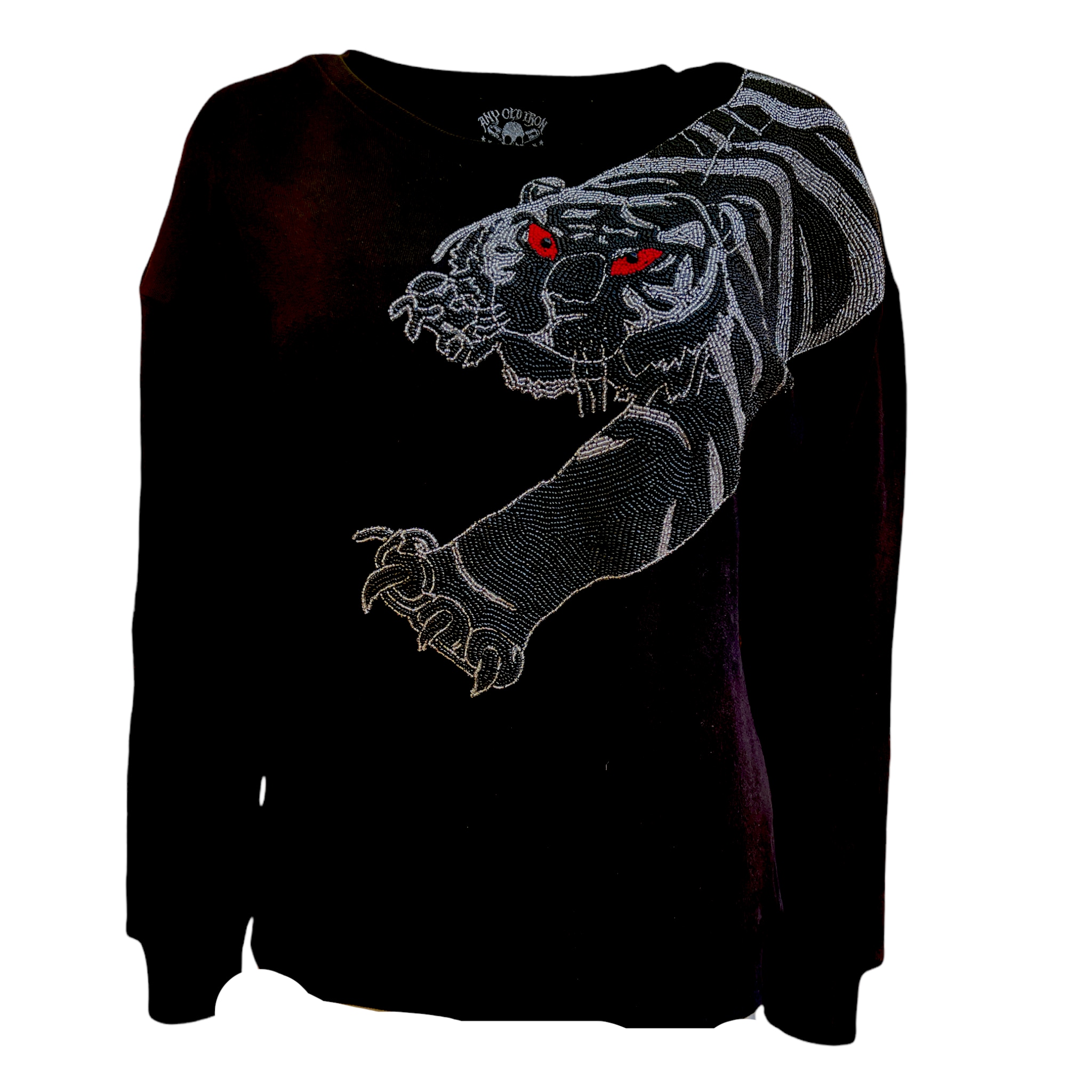 Black / Red / Silver Any Old Iron Mens Tiger Sweatshirt Xl