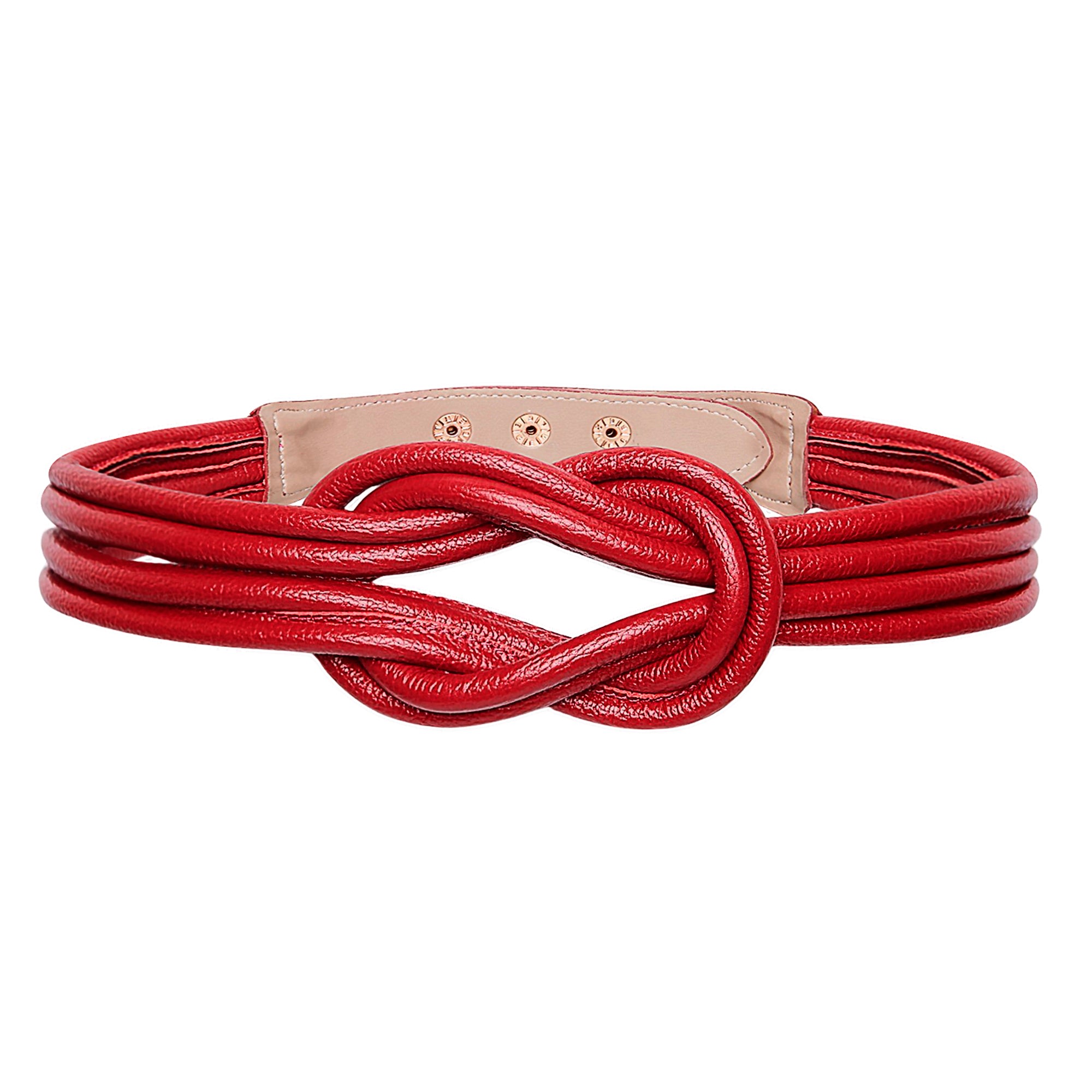 Beltbe Women's Knot Leather Belt - Red In Red
