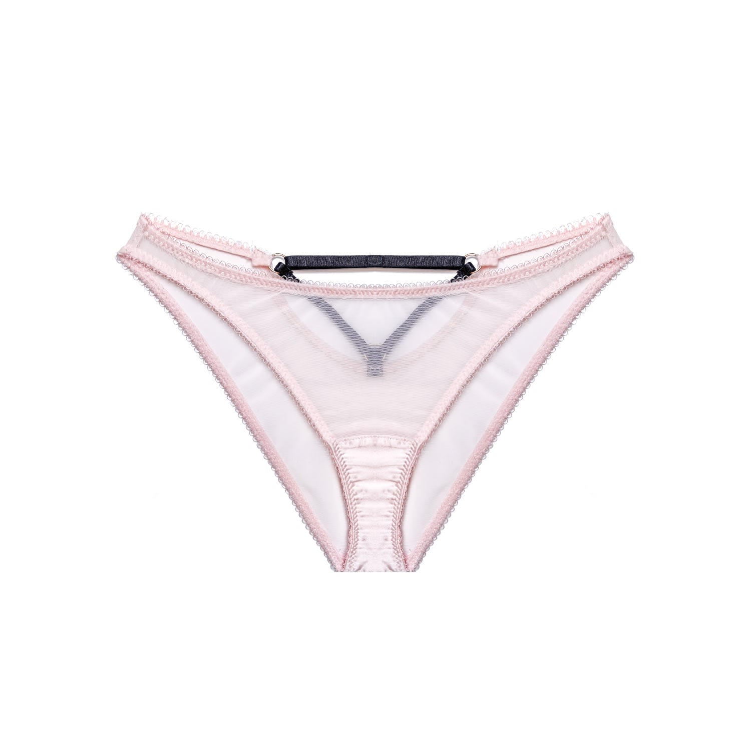 Vivi Leigh London Women's Pink / Purple Mesh Cut-out Briefs - Blush Pink In Pink/purple