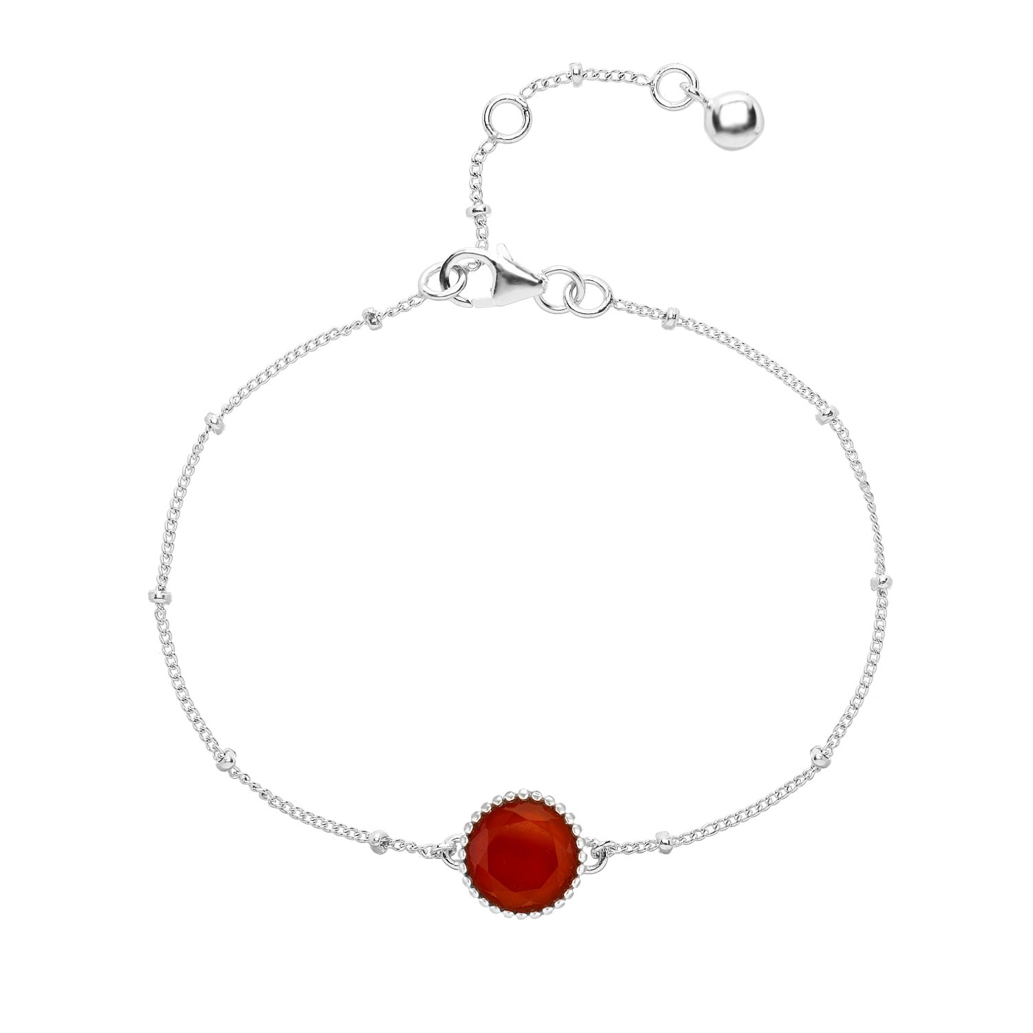 Auree Jewellery Women's Yellow / Orange / Silver Barcelona Silver July Birthstone Bracelet Carnelian In Metallic