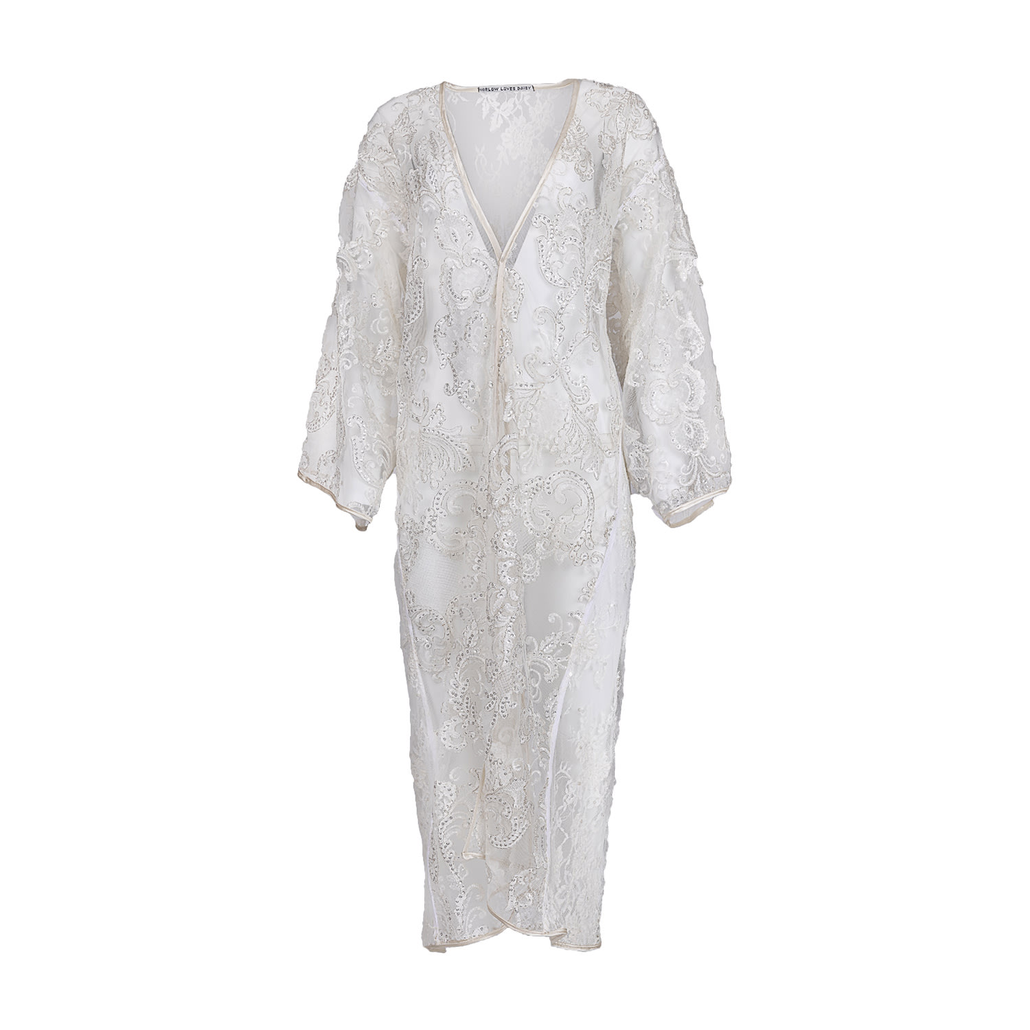 Women’s White Pirouette - Ethereal Ivory Goddess Robe With Silken Sash One Size Harlow Loves Daisy