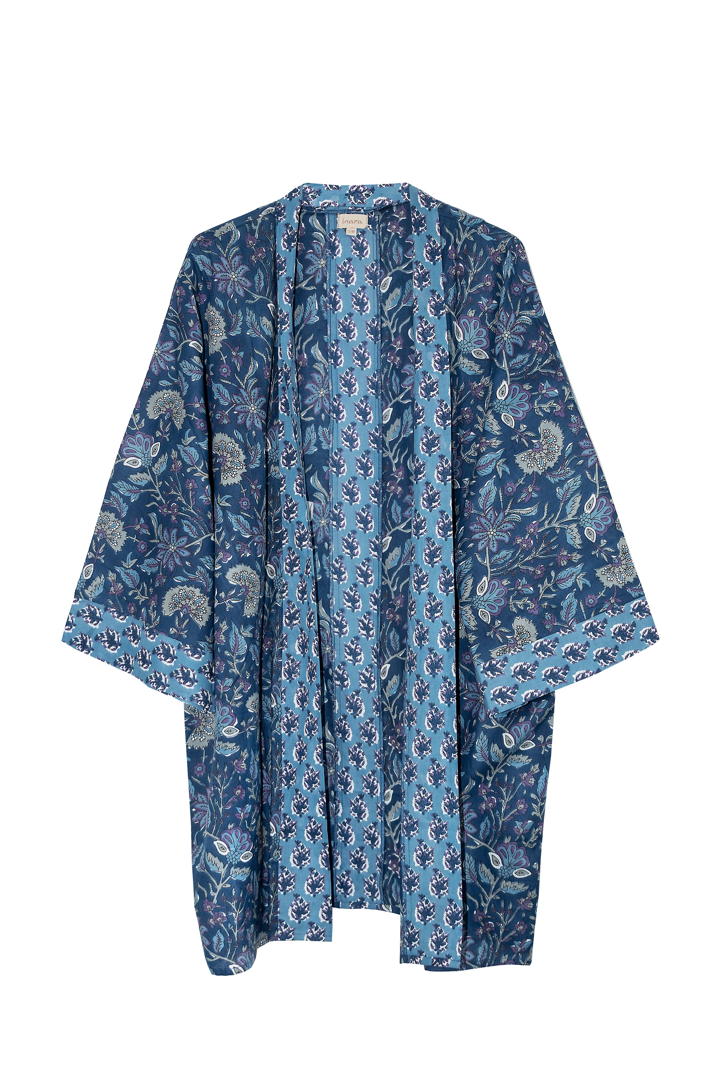 Women’s Indian Cotton Blue Lagoon Kimono S/M Inara