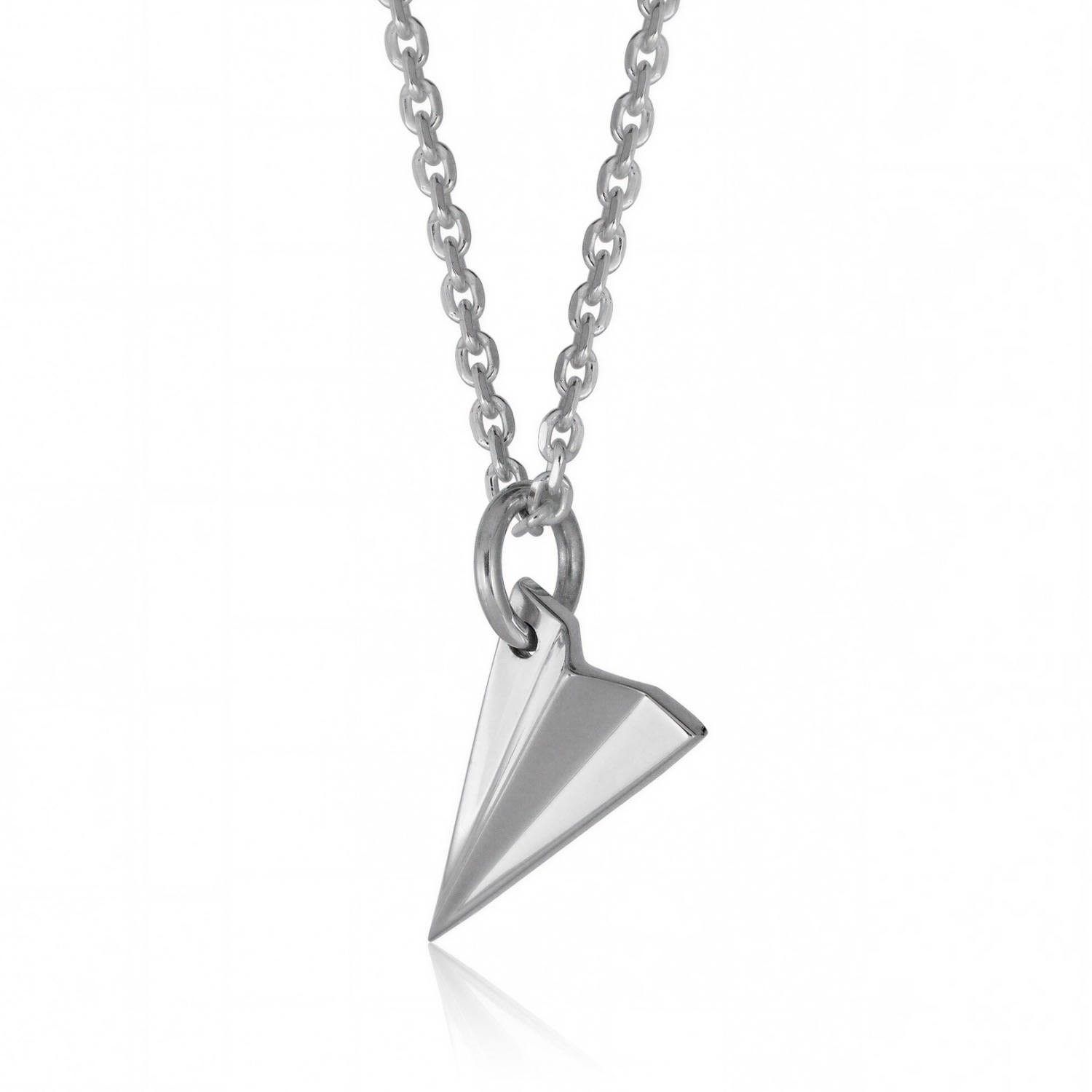 Cartography Men's The Long Goodbye Paper Airplane Necklace In Sterling Silver