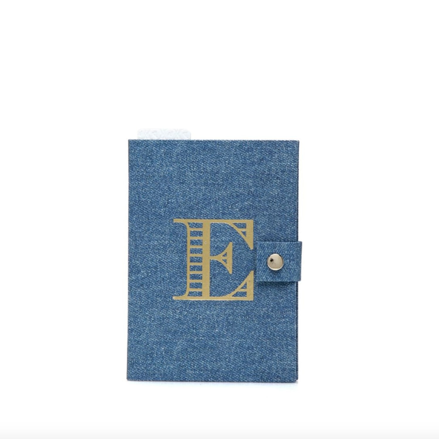 Gold / Blue Denim Cover Notebook Letter T Aa Paper & Co.