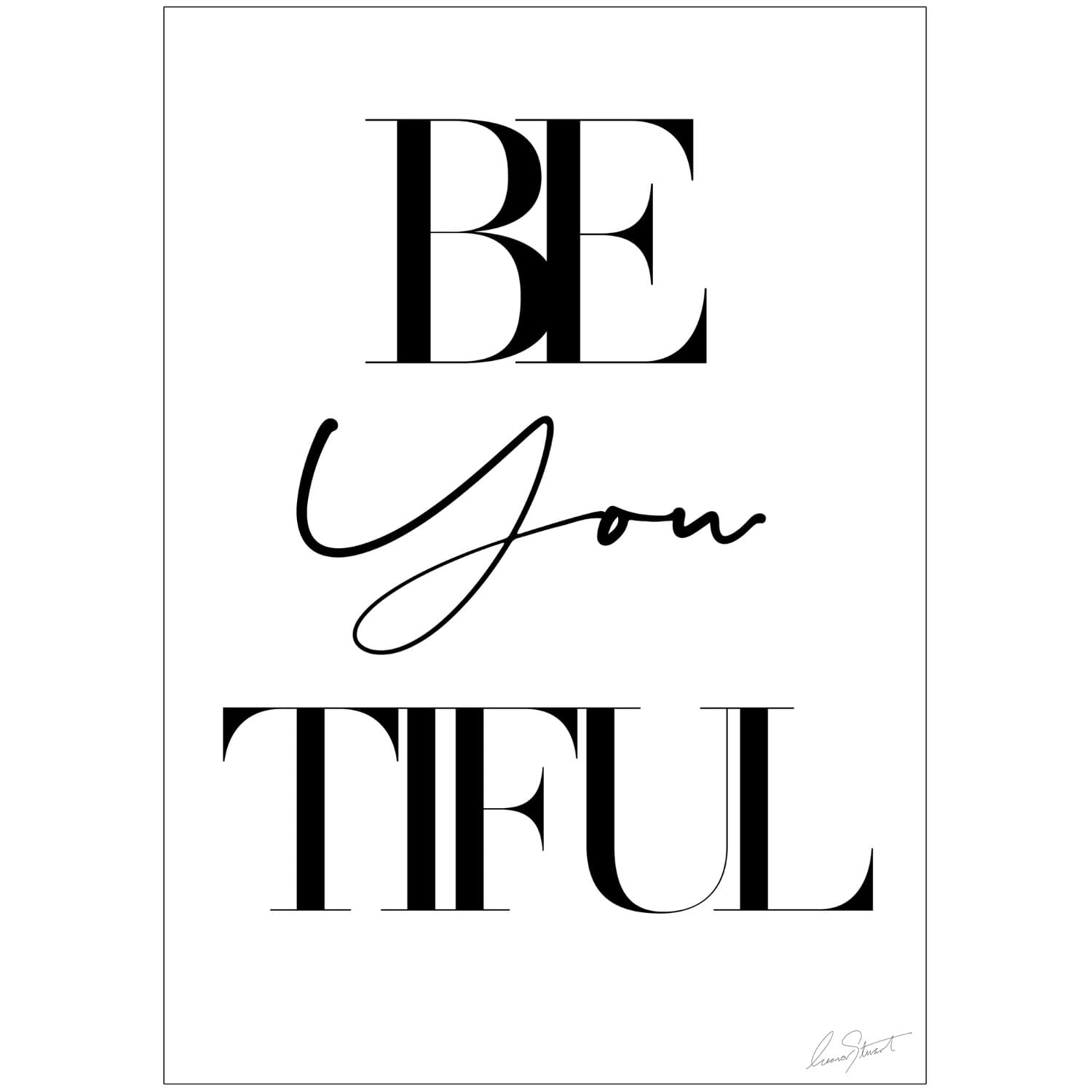 Be You Tiful Print Eleanor Stuart Wolf Badger