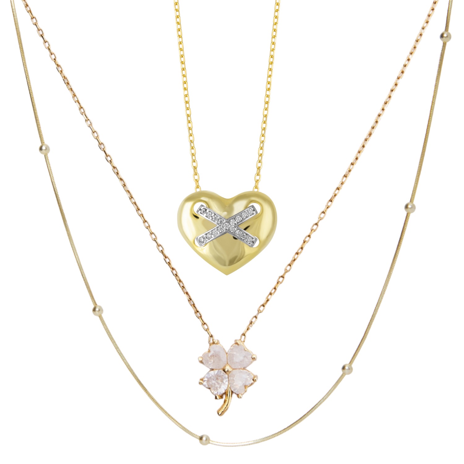 COREwithOUTER Necklace＆Charm セット Timeless Charm Layered Chain Necklace | Windsor