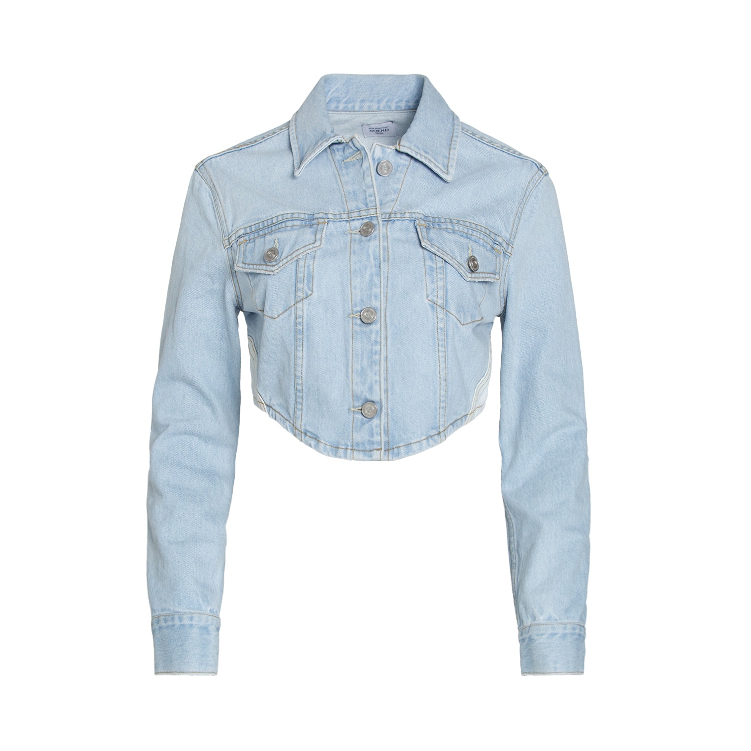 Shop Noend Denim Women's Blue Khloe Cropped Denim Jacket