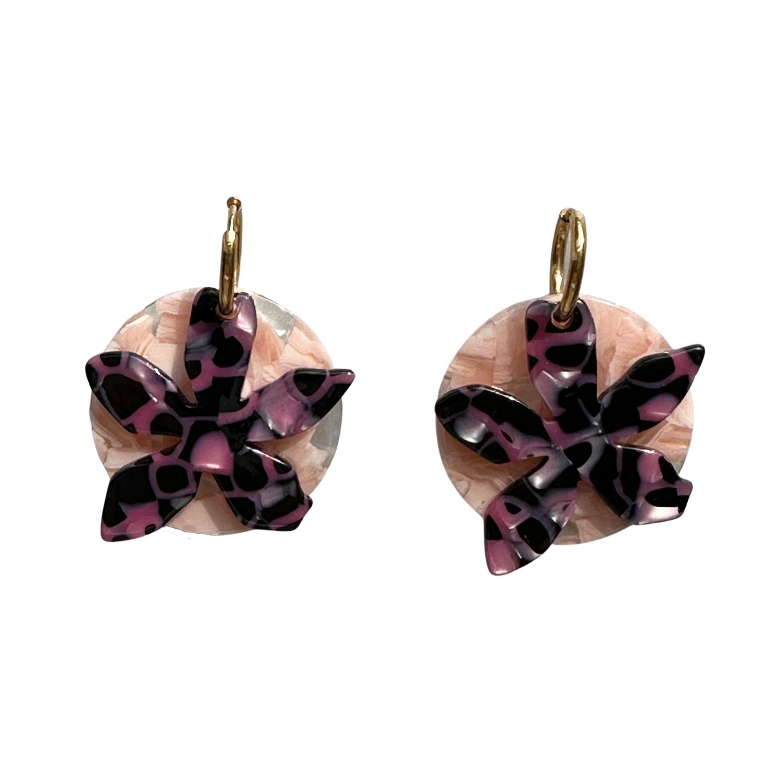 Women’s Black / Pink / Purple Convertible Hoop Earrings In Center Of Attention Closet Rehab