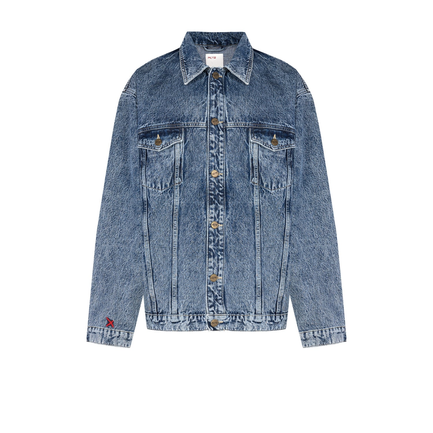 Pcfg Men's Blue Free Heaven Denim Jacket Wih Washed Effect In Blue