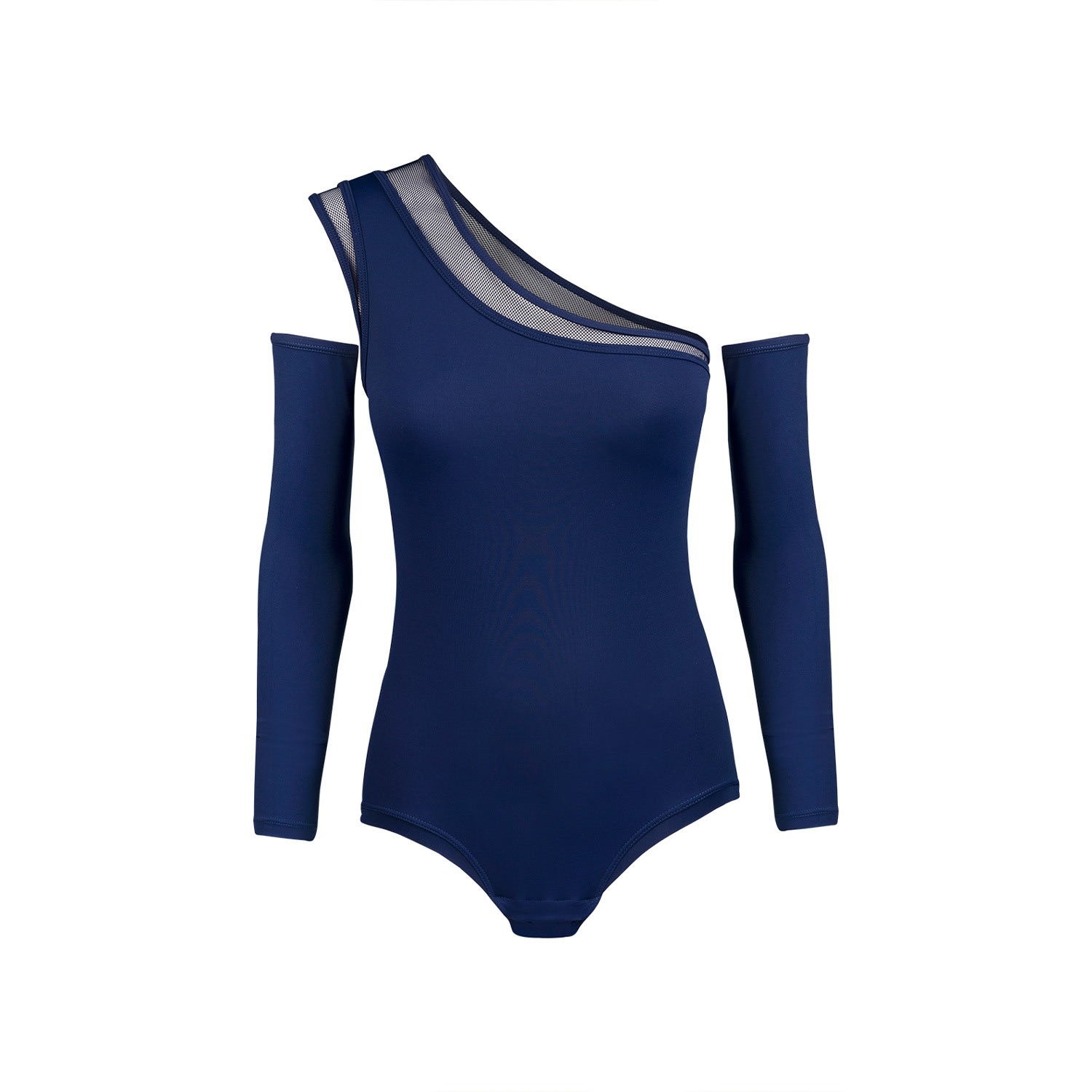 Balletto Athleisure Couture Women's Classic Tech Bio Attivo Detachable Sleeves Bodysuit Navy Blue