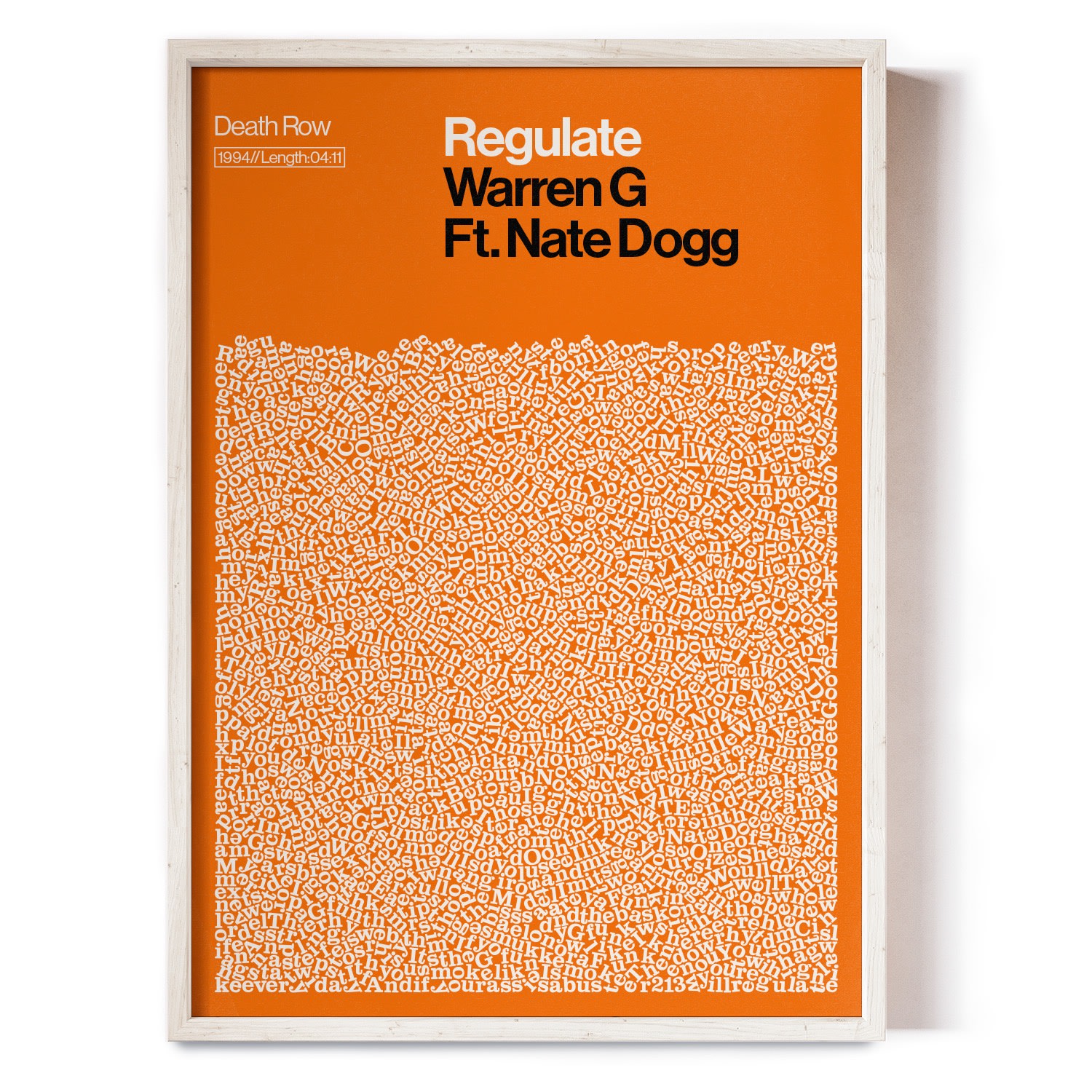 Reign & Hail Regulate - Warren G - Song Lyric Print - A0 In Multi