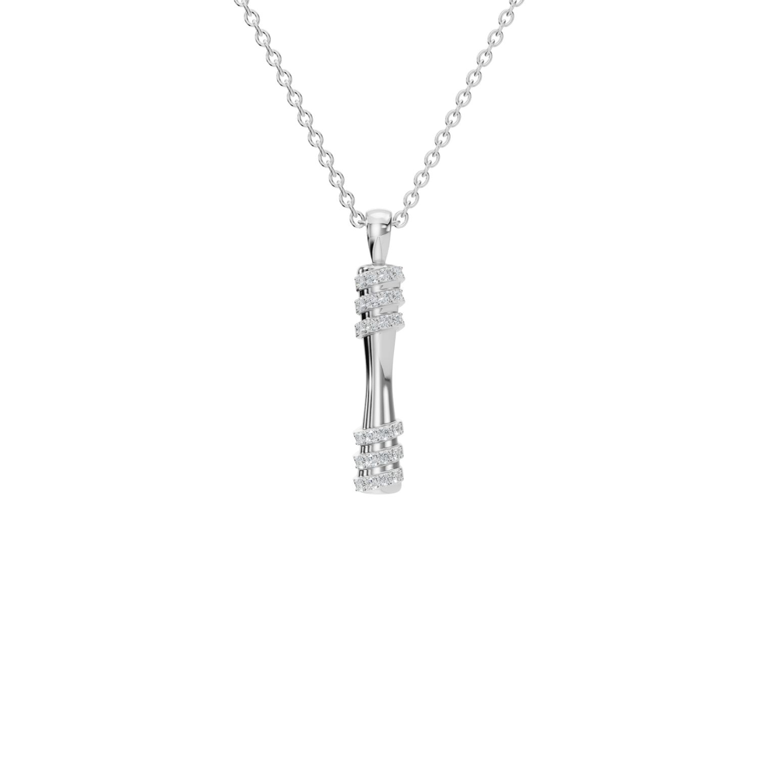 Aya Fine Jewelry Women's White / Yellow / Rose Gold Eighteen Kt Stacked Spiral Diamond Pendant Necklace In Silver