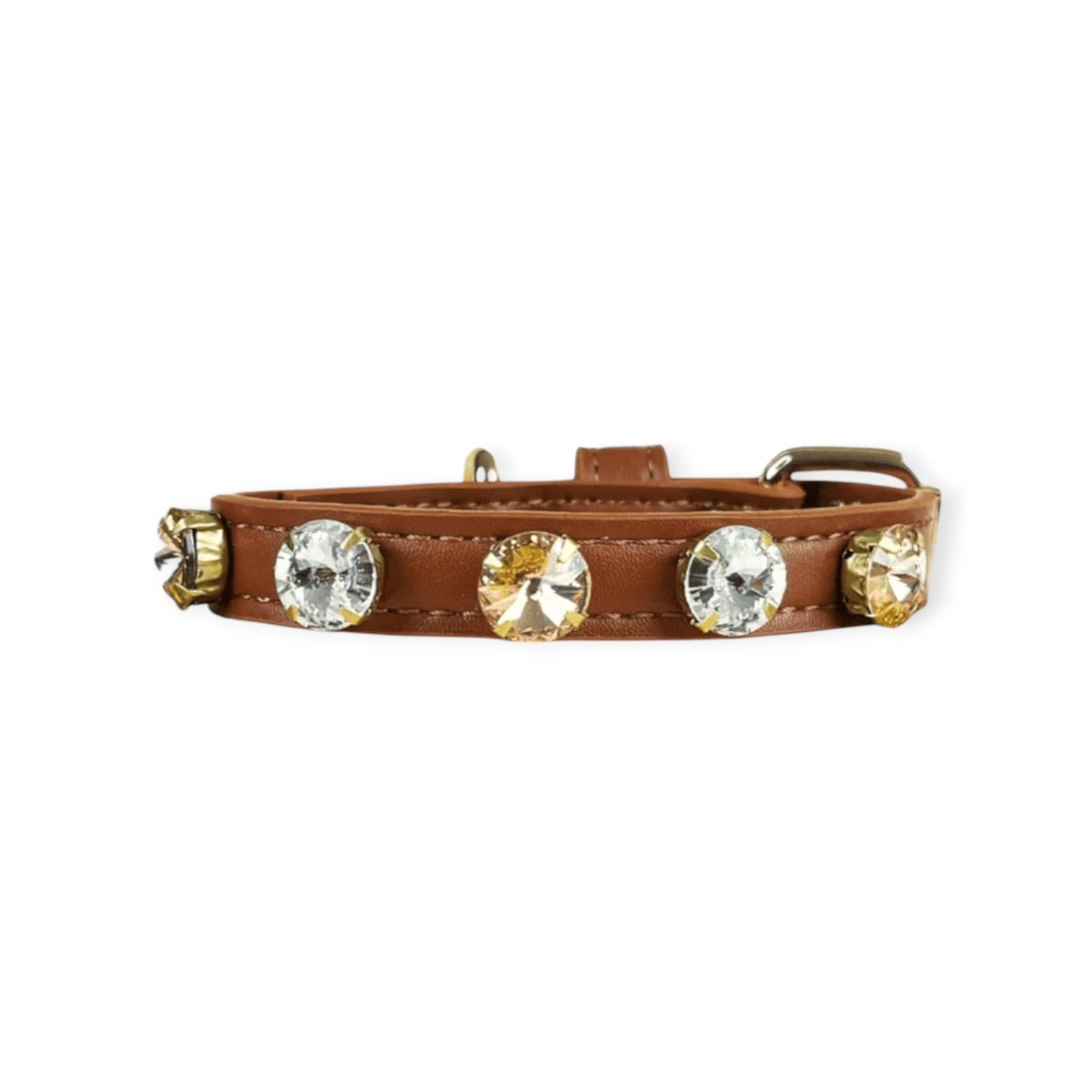 Swarovski-Brown Dog Collar | Extra Small | Makpaws