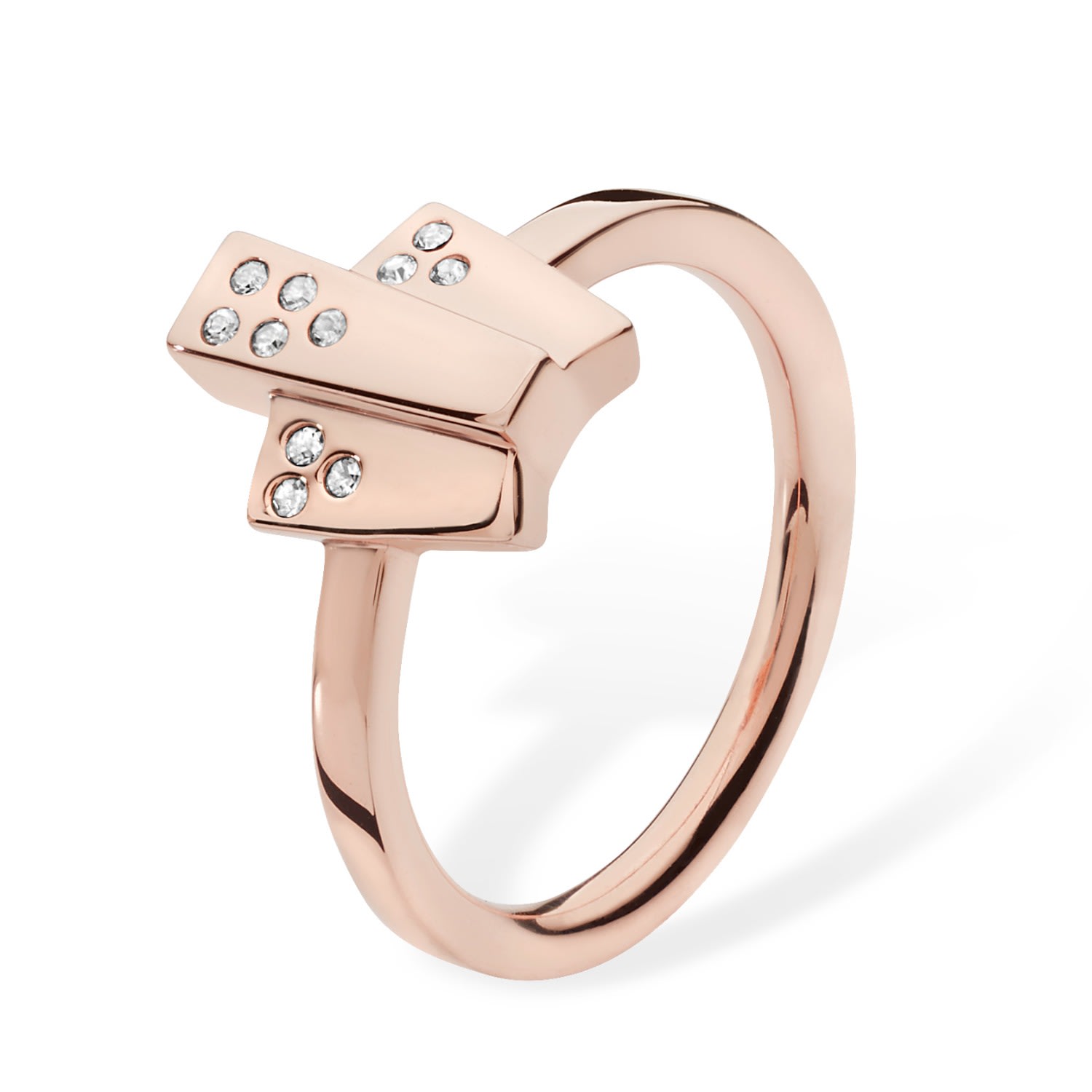 Women’s Art Deco Triple Layer Ring In Rose Gold Vermeil Lucy Quartermaine