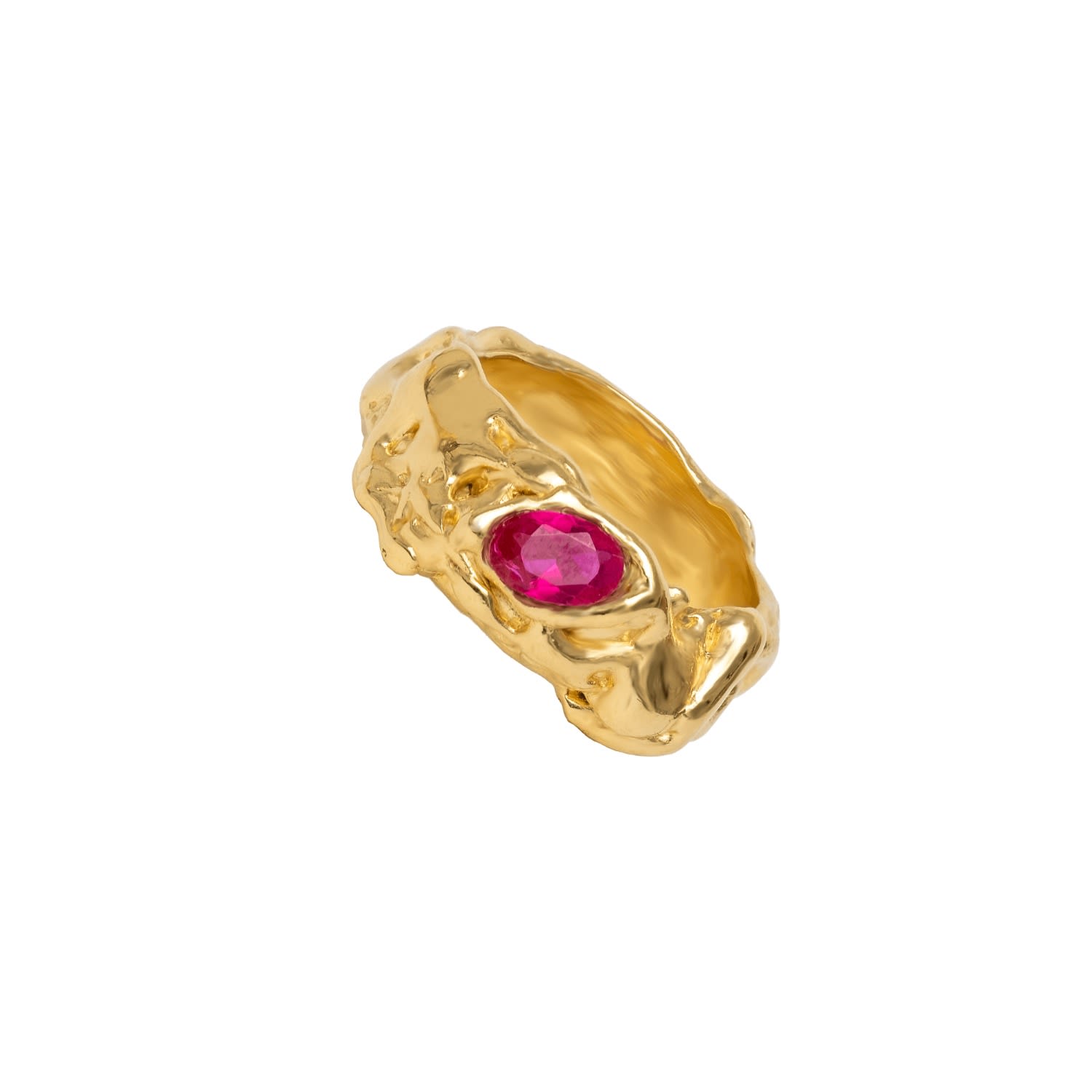 Lavani Jewels Women's Gold / Pink Pink Judy Ring Medium Size In Gold