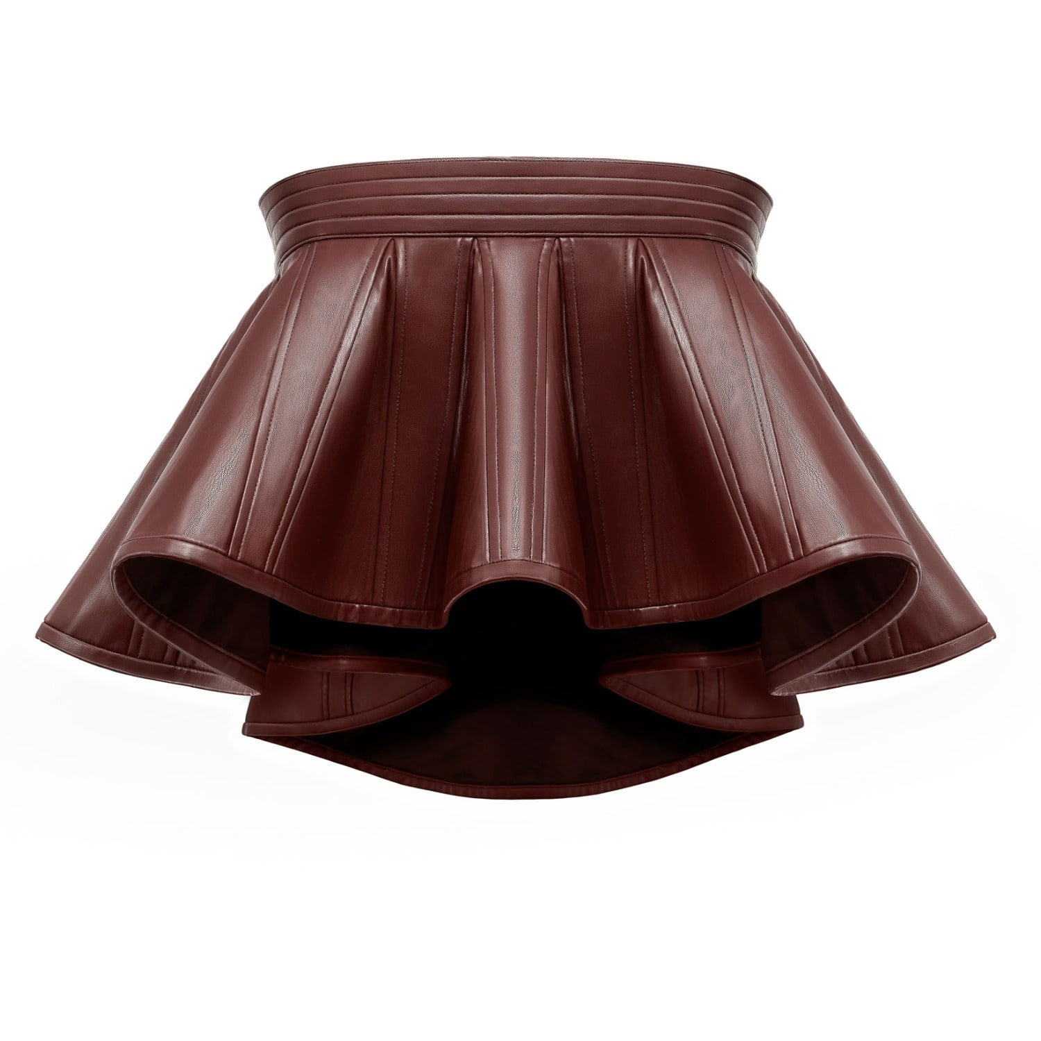 Kargede Women's Brown Designer Leather Crop Top - Structured In Brown