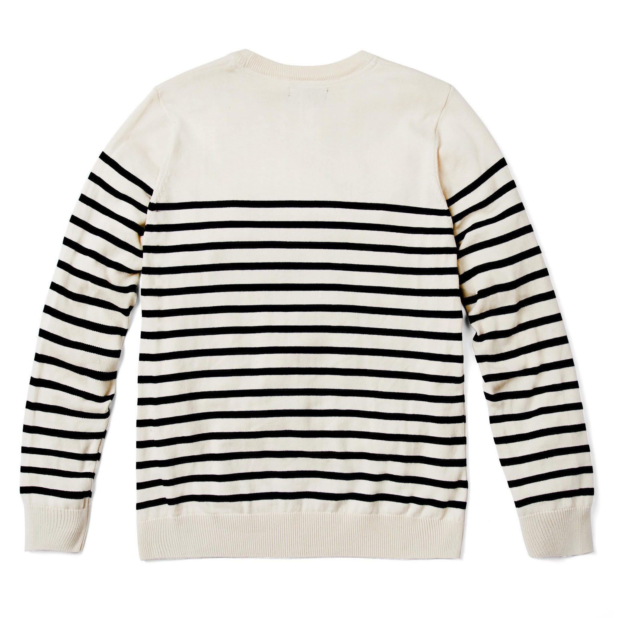 Mens 100% Cotton Striped Breton Allen Sweater - Ecru | Paul James Knitwear  | Wolf & Badger