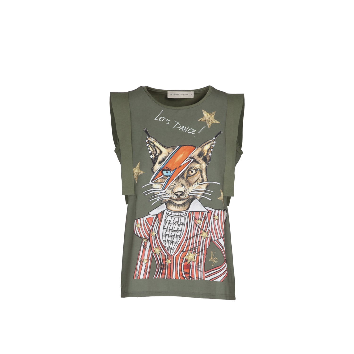 The Extreme Collection Women's Limited Edition Short Sleeve Green Organic Cotton  Let's Dance T-shirt