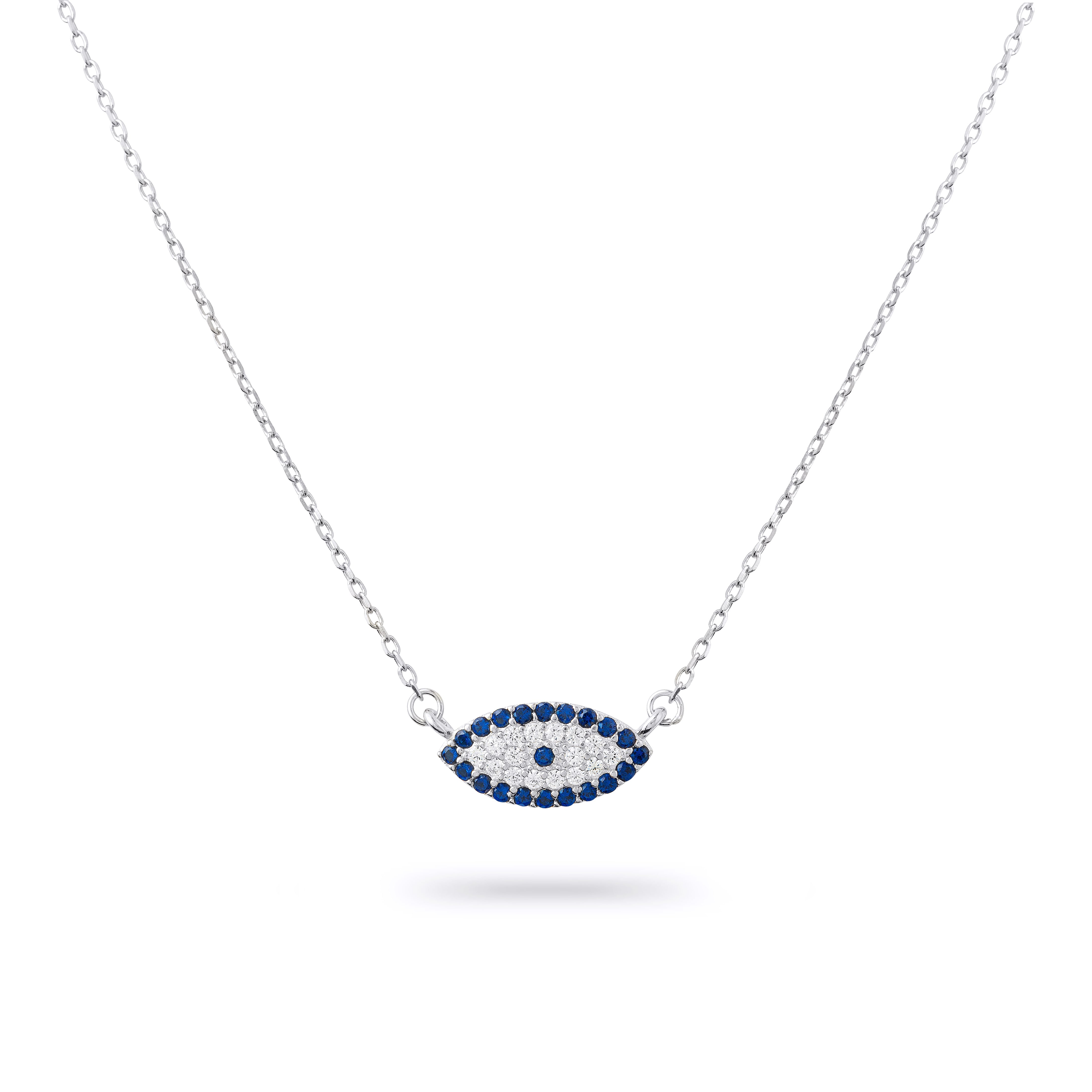 Gold Trip Women's Blue / Silver Blue Lucky Evil Eye Necklace In Silver In Metallic