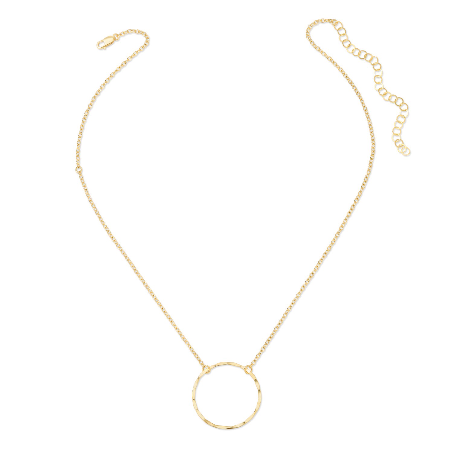 Heather Hawkins Jewelry Women's Hammered Circle Necklace - Large - Twenty Six Millimeters - Gold-filled In Gold