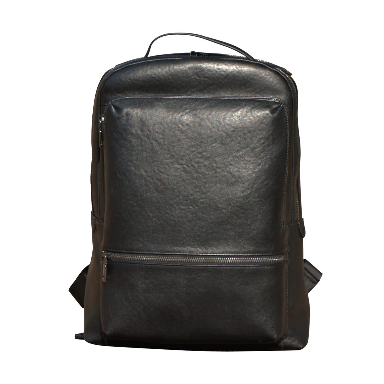 Minimalist black leather backpack sales
