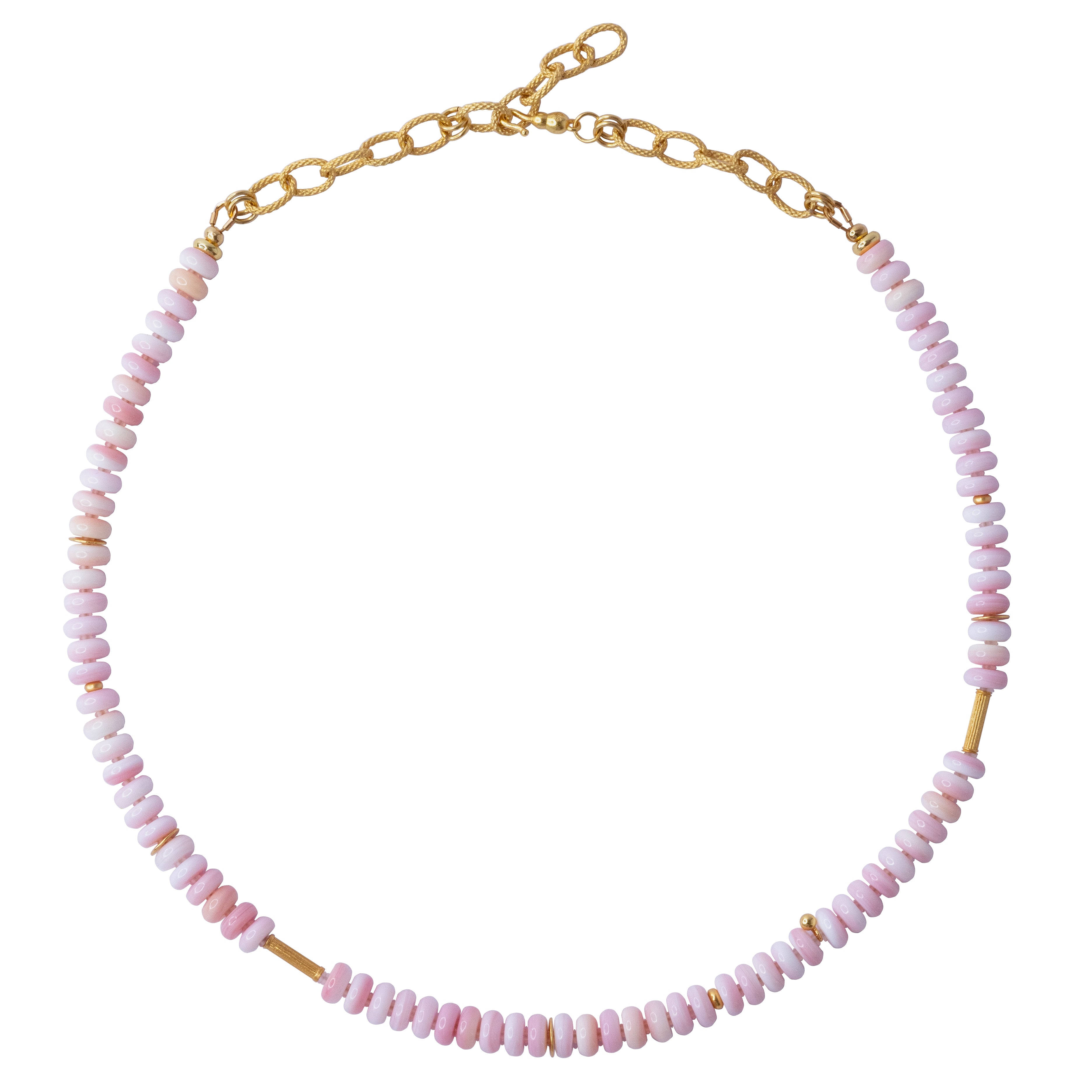 Bombyx House Women's Gold / Pink Queen Conch Rondelle Necklace In Purple