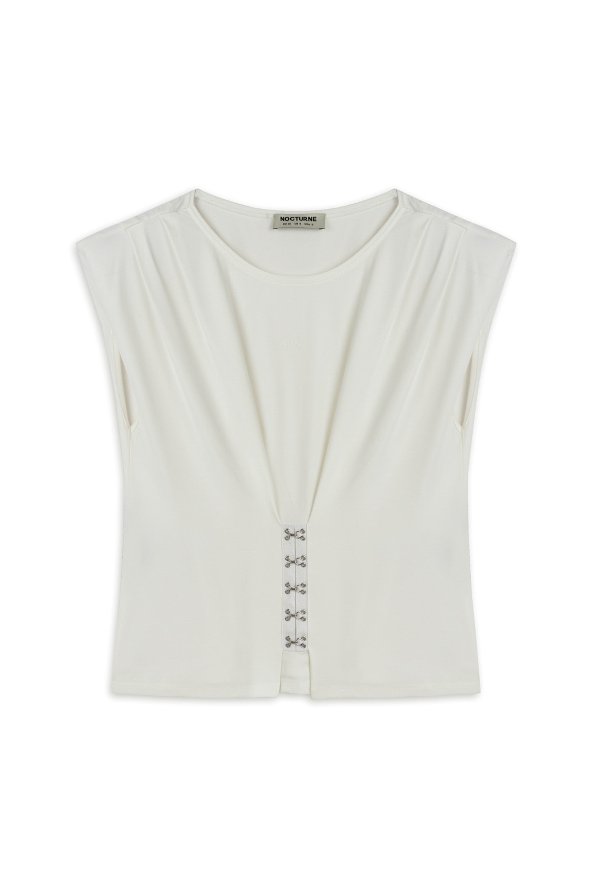 Nocturne T-shirt With Agraffe Accessory Detail In White