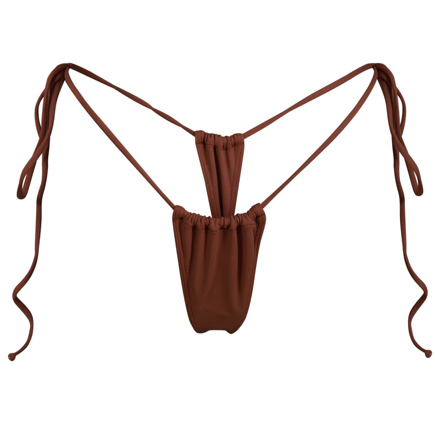 Minimale Animale Women's Sanctuary Tassel Thong Bikini Bottom - Skinny Dip Brown In Brown