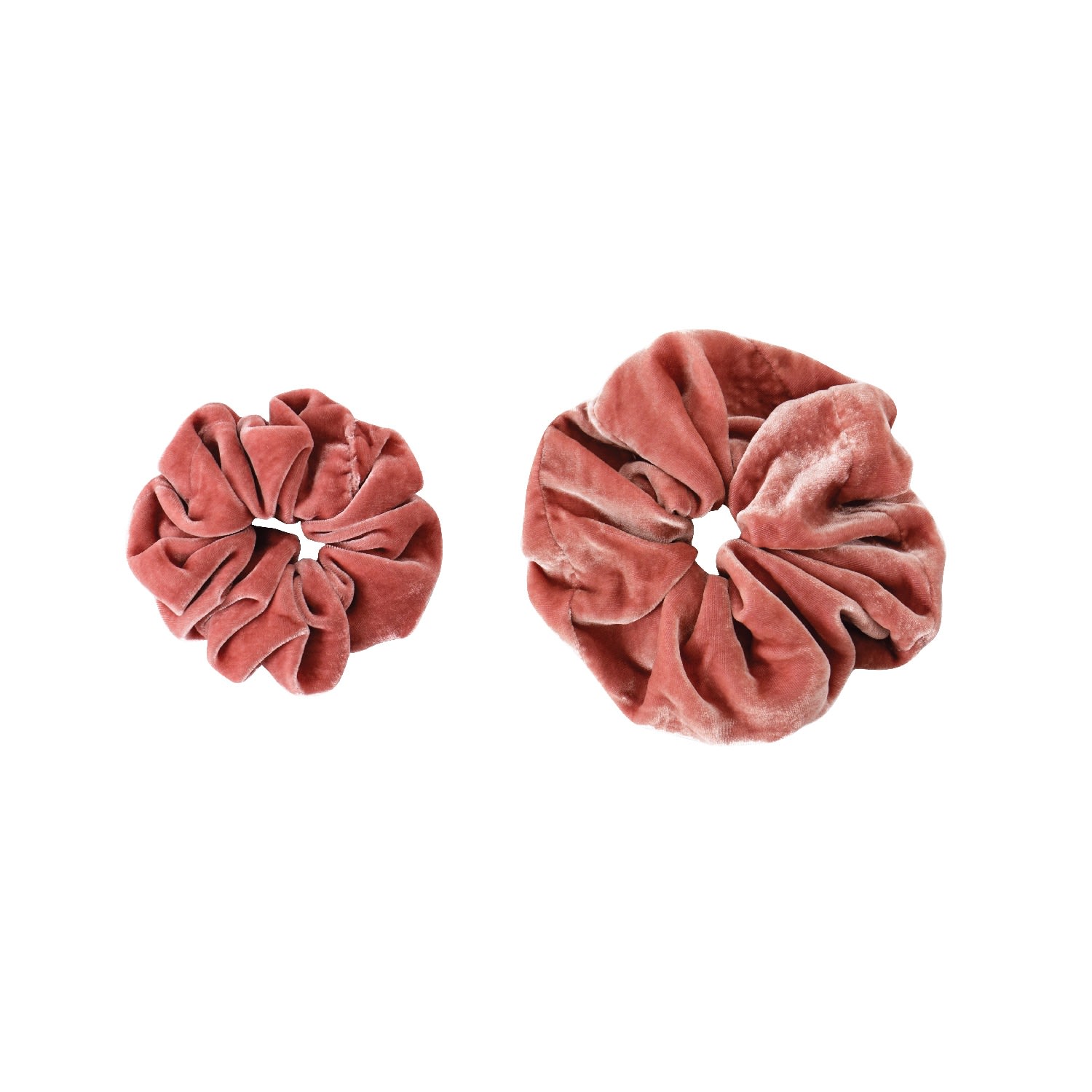 The Annam House Women's Velvet Scrunchies Set - Old Rose