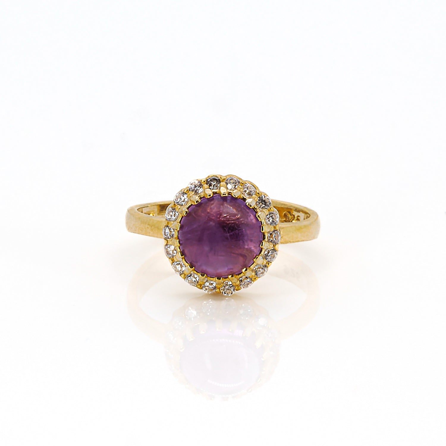 Women’s Gold / Pink / Purple Gold & Diamond Amethyst Gemstone Ring - Purple Ebru Jewelry
