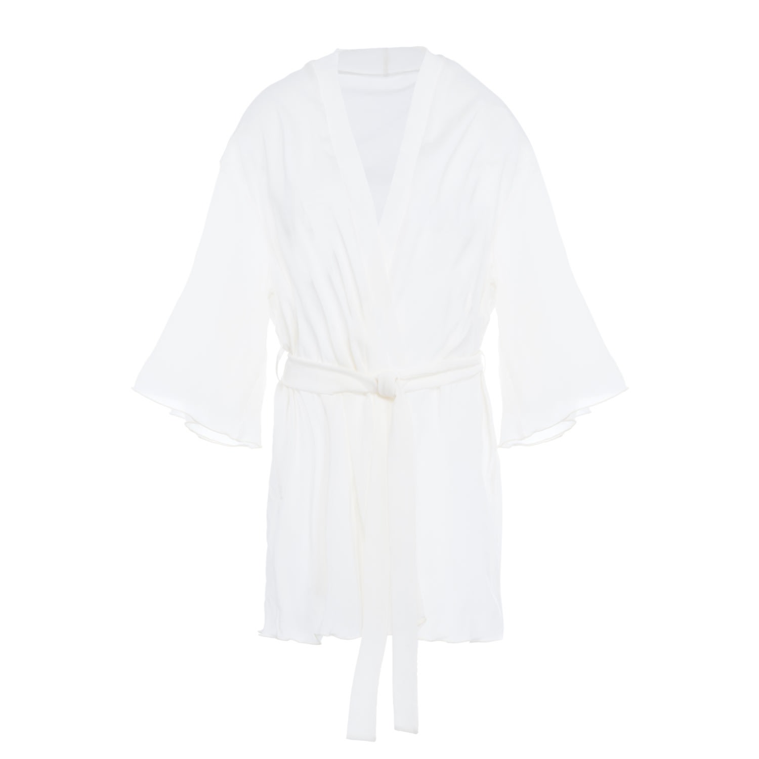 Women’s Neutrals / White Silk Kimono Robe - White - Yasmine One Size Saeta Paris