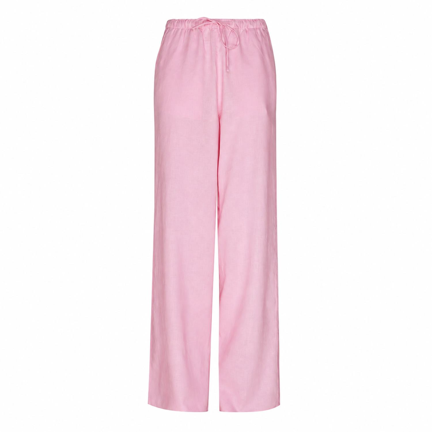 Women's Positano Elasticated Linen Wide-Leg Pants - Pink | Small | 2Kstyle