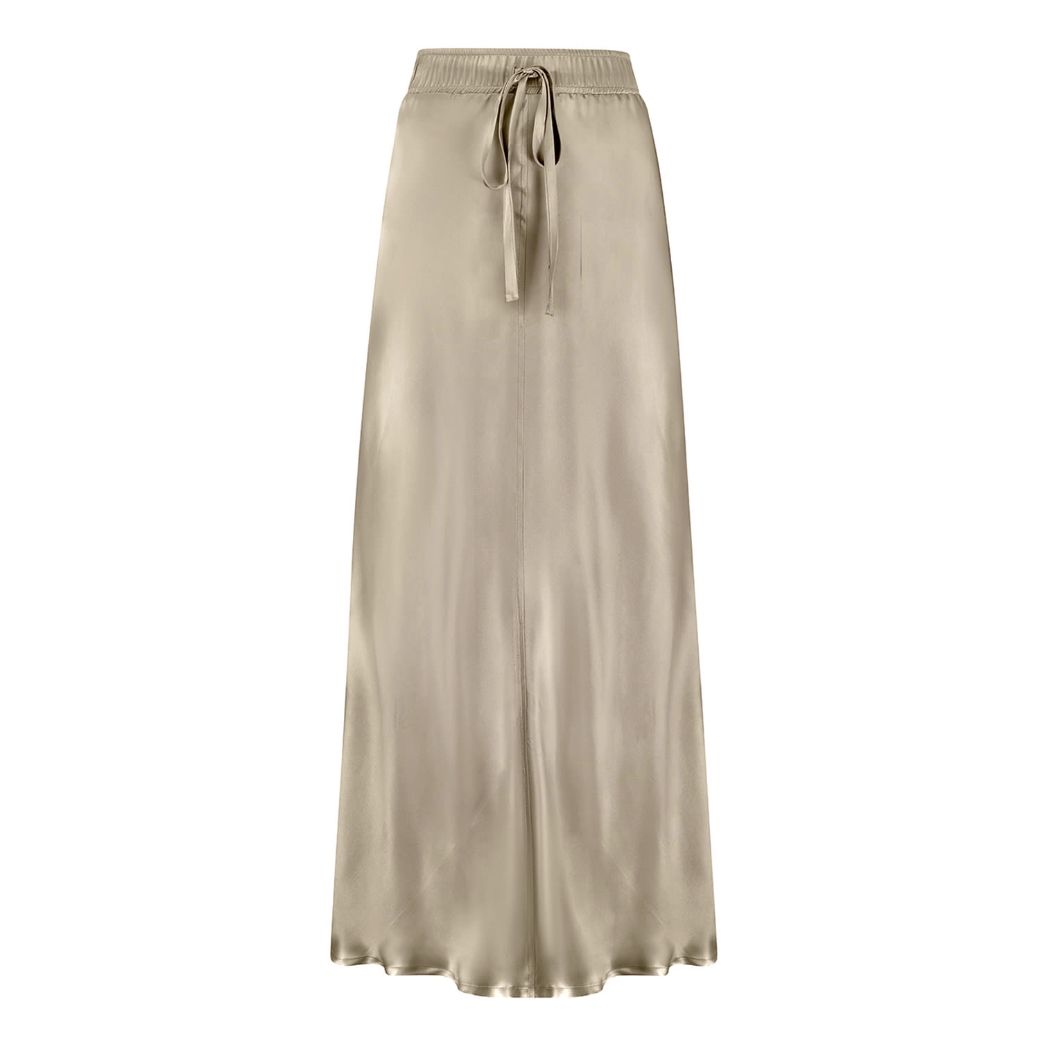 Women’s Gold Ella Silk Skirt - Sand Large The Summer Edit