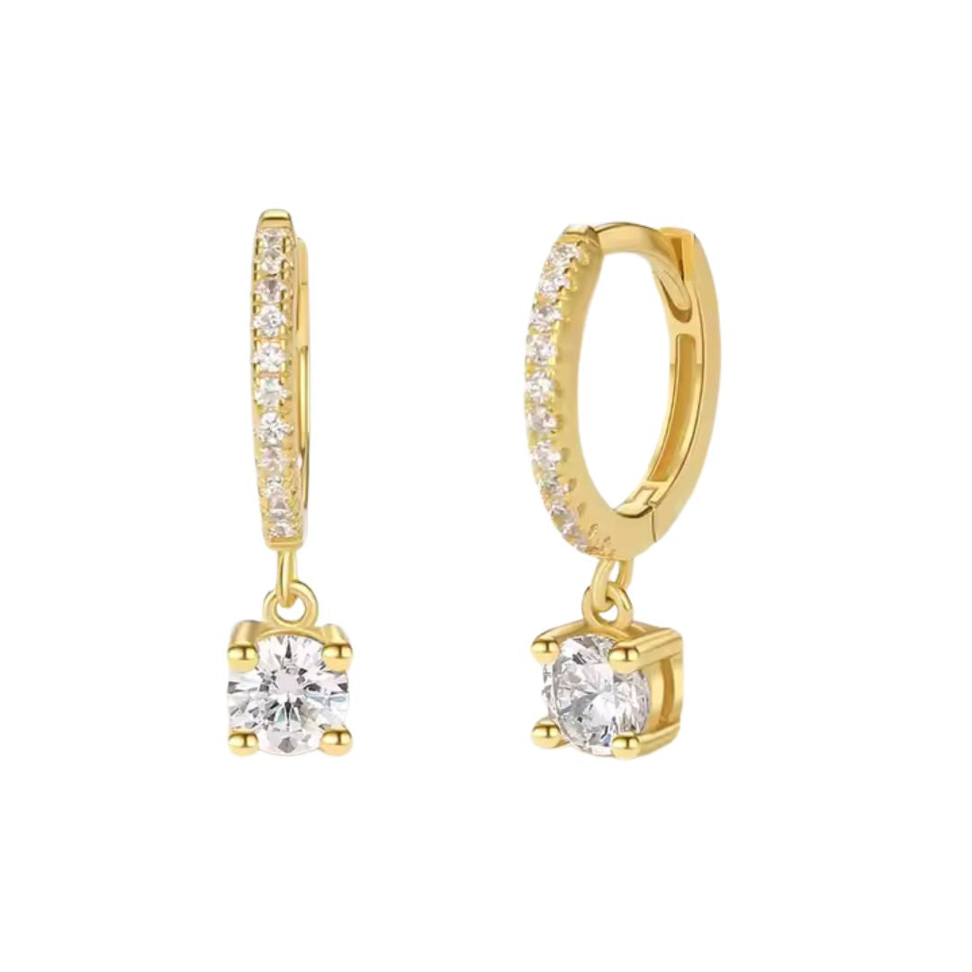 Nazzar Women's Dainty Zirconia Drop Gold Earrings