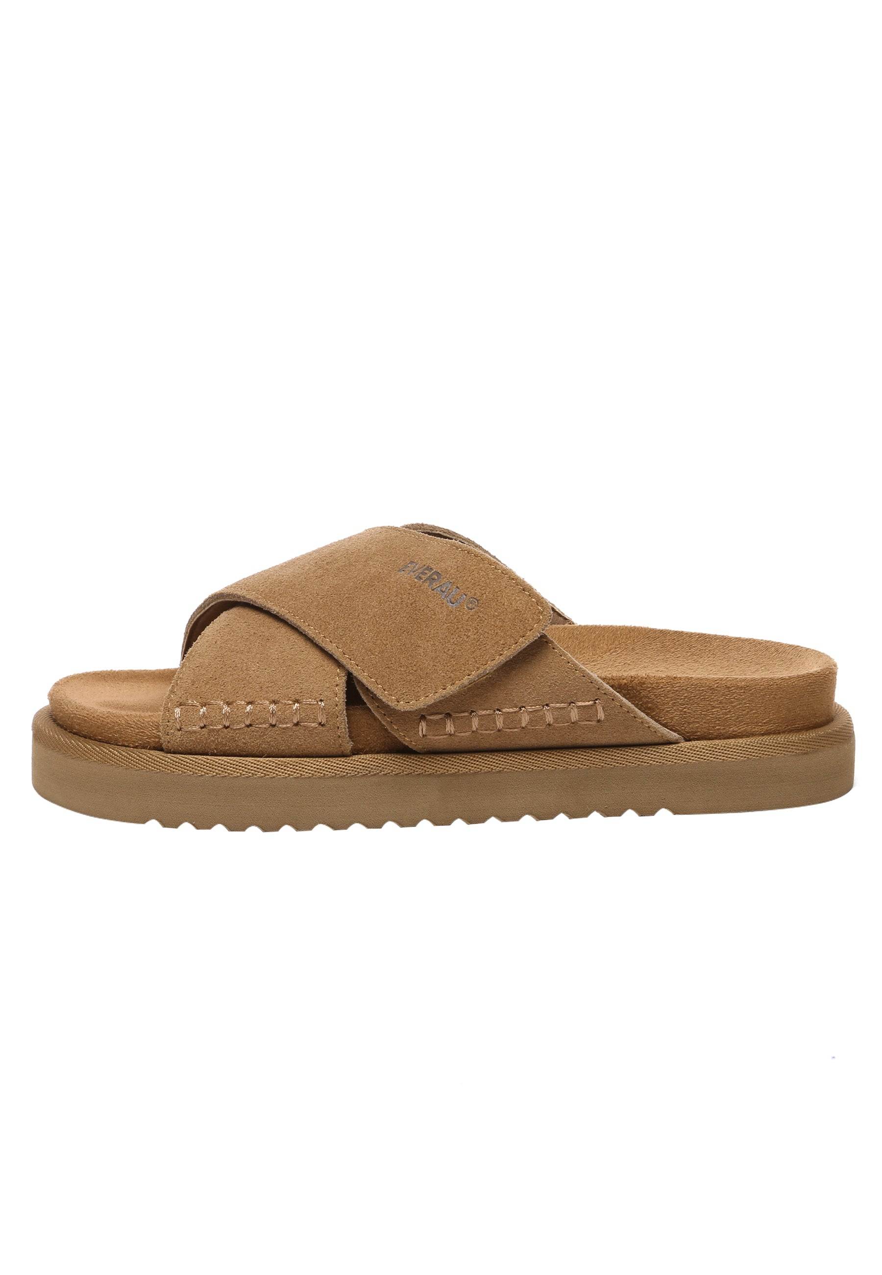 Everau Australia Women's Gold Rose Leather Sandals In Chestnut In Brown