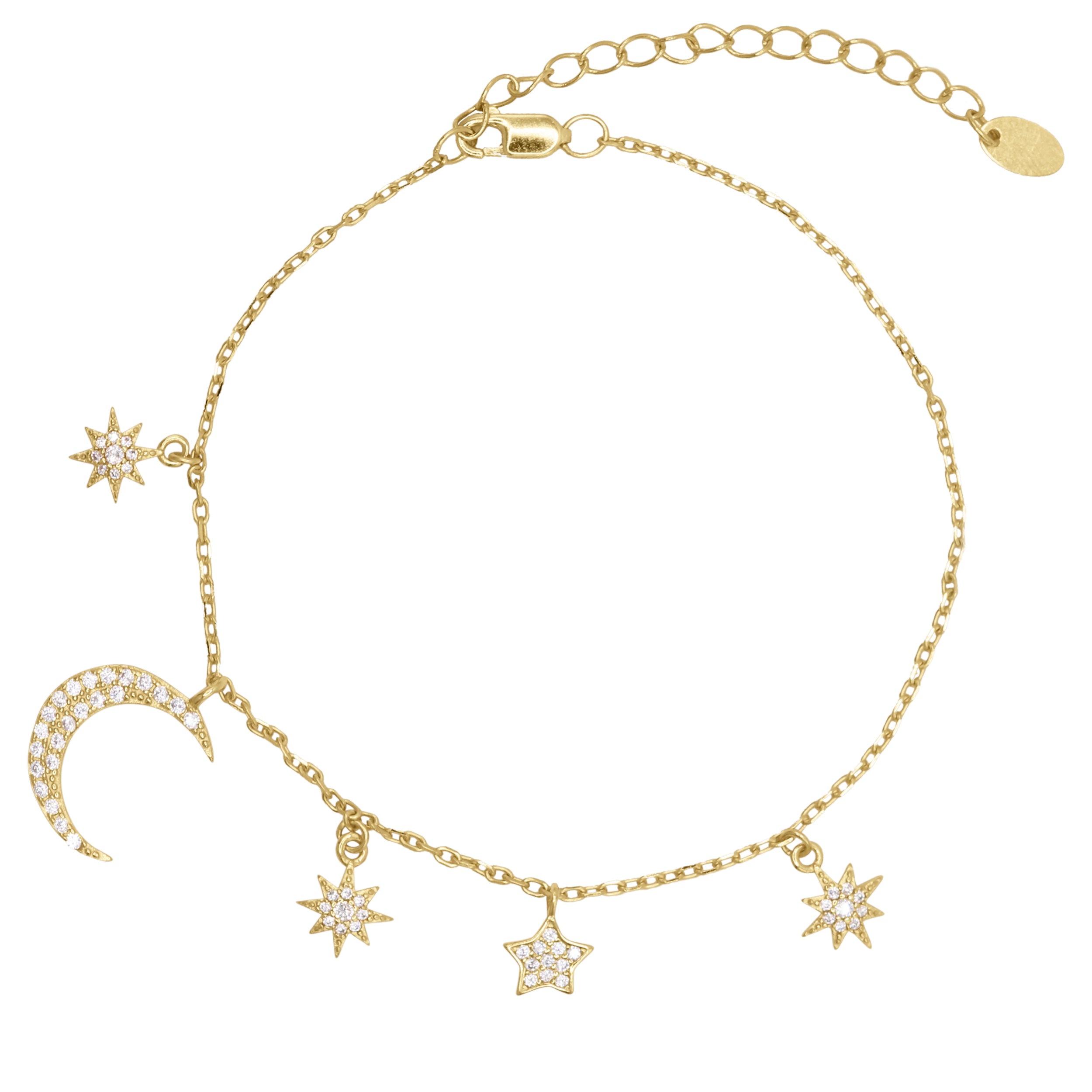 Luna Charles Women's Vega Moon & Star Charm Bracelet In Gold