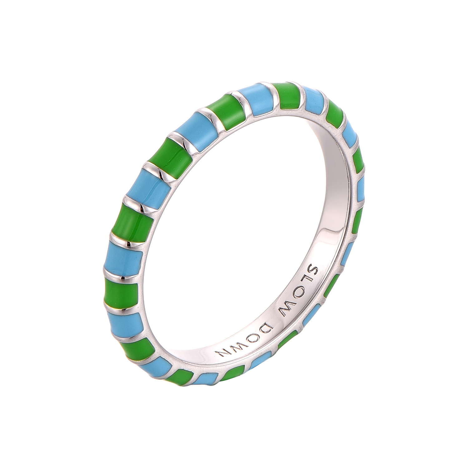 Pinnole Women's Green / Blue Green & Celeste Thin Ring