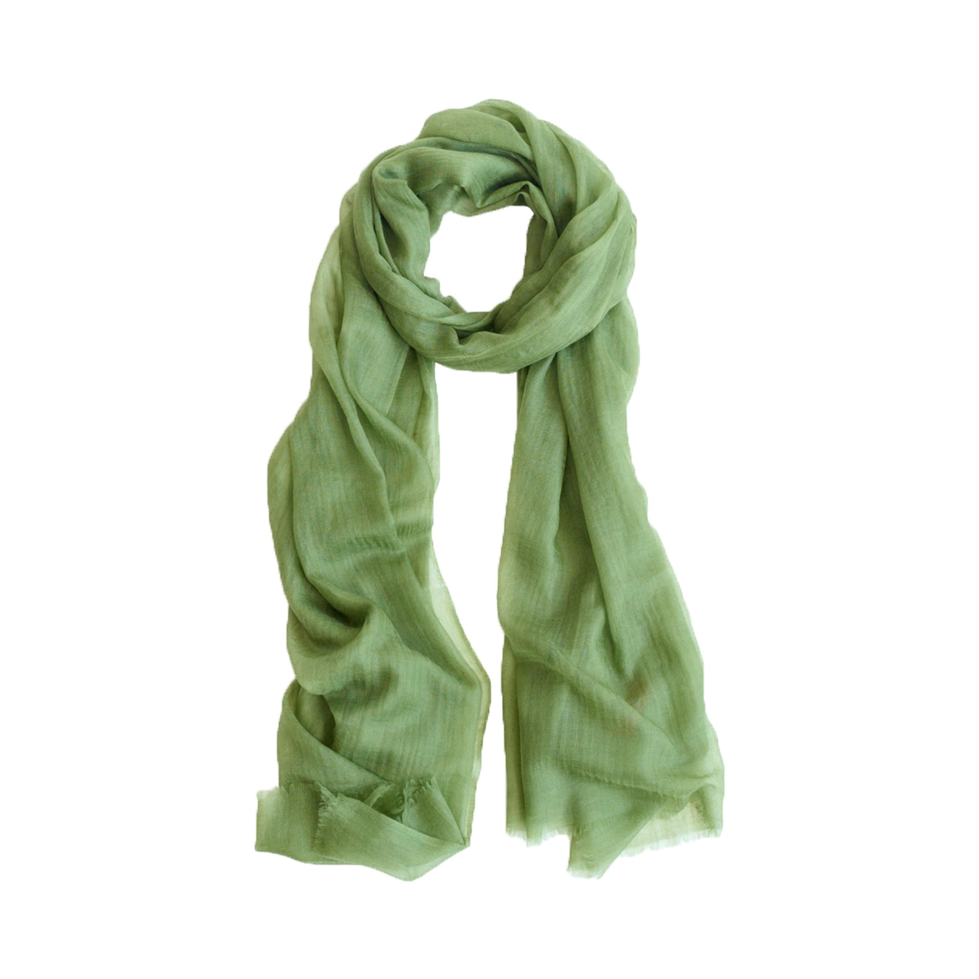 Lost Pattern Nyc Women's "featherlight" Oversize Cashmere Scarf - Olive Green In Green