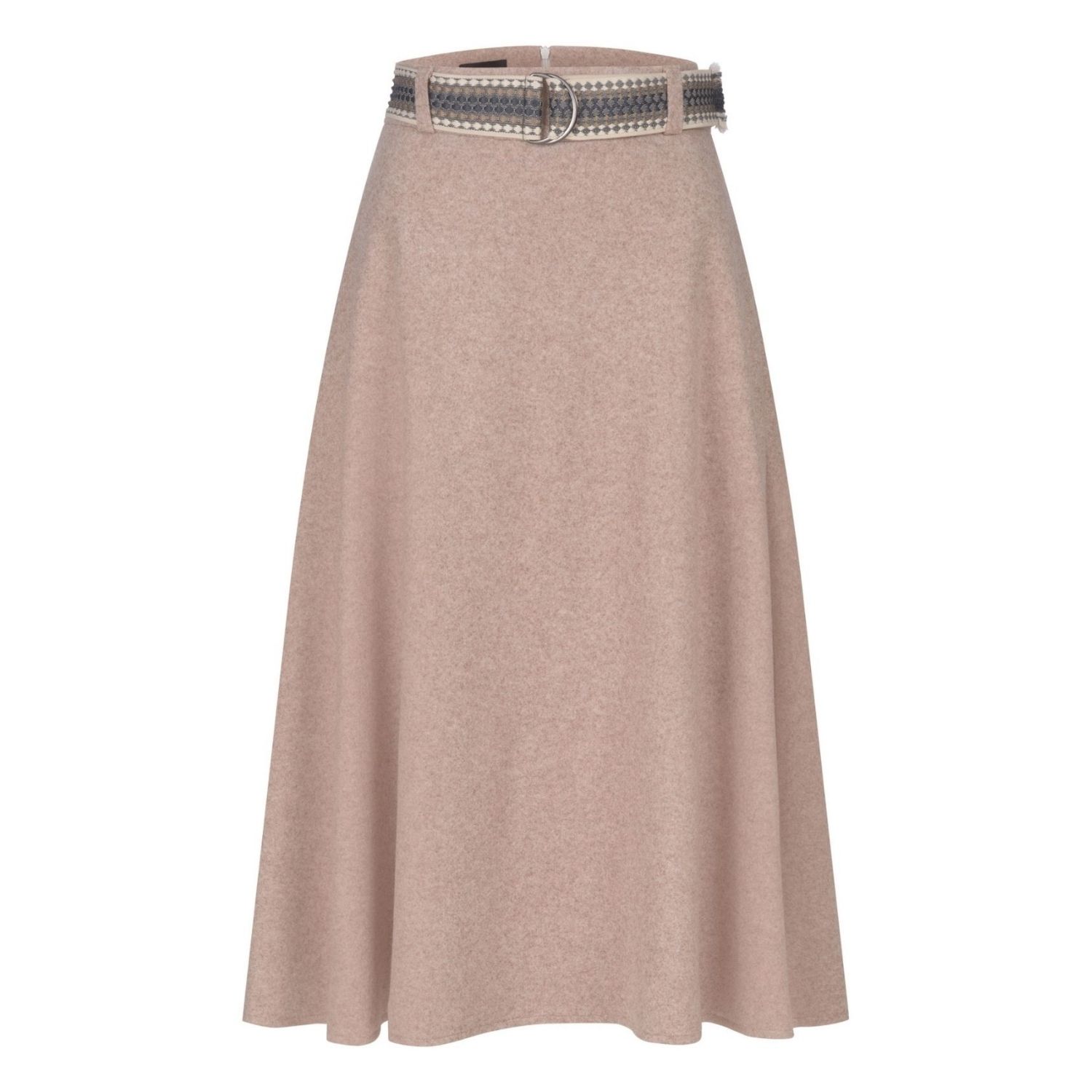 Marianna Déri Women's Brown / White Beige Midi Skirt With Belt In Multi