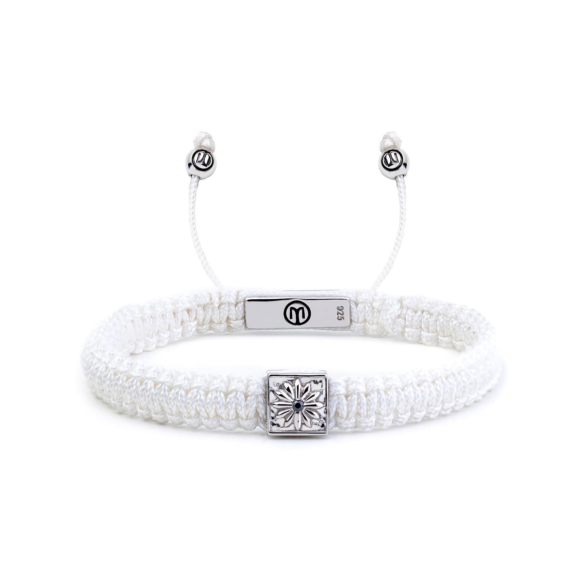 Mahigan Women's White / Silver White Macráme Bracelet In Silver  - 8mm